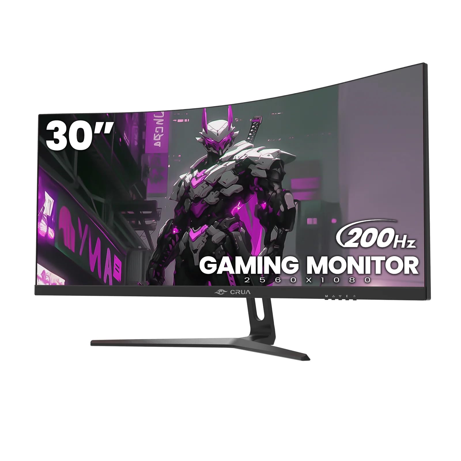 Crua 30'' Curved Gaming Monitor, 144Hz(Hdmi)/200Hz(Dp) Ultrawide Computer Monitor, Wfhd(2560 * 1080P) Va Screen,21:9,1500R,99% S
