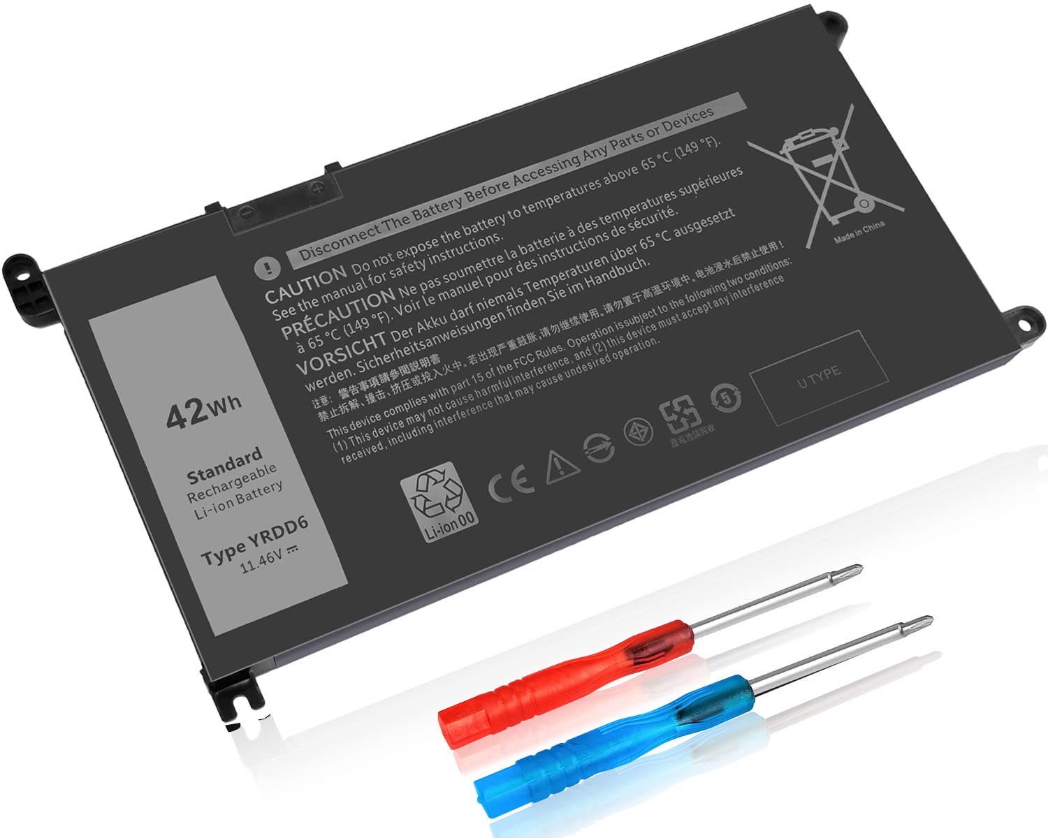 42Wh Yrdd6 Battery For Dell Inspiron 5591 5491 5481 5482 5485 7586 2 In 1 15 3501 3582 3583 3584 3593 5584 5585 5590 5593 5594 5