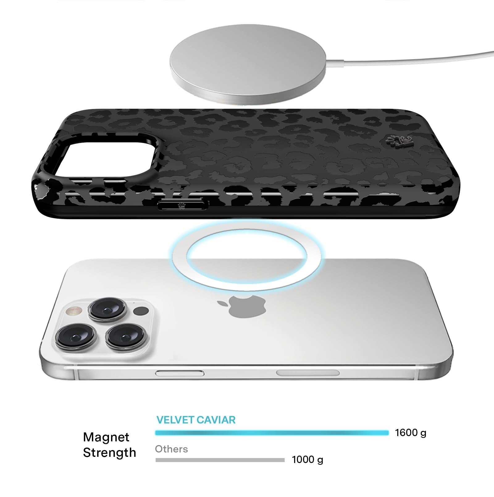 Velvet Caviar Black Leopard Cheetah Print Phone Case For Iphone 15 Pro Max For Women [8Ft Shockproof] Compatible With Magsafe