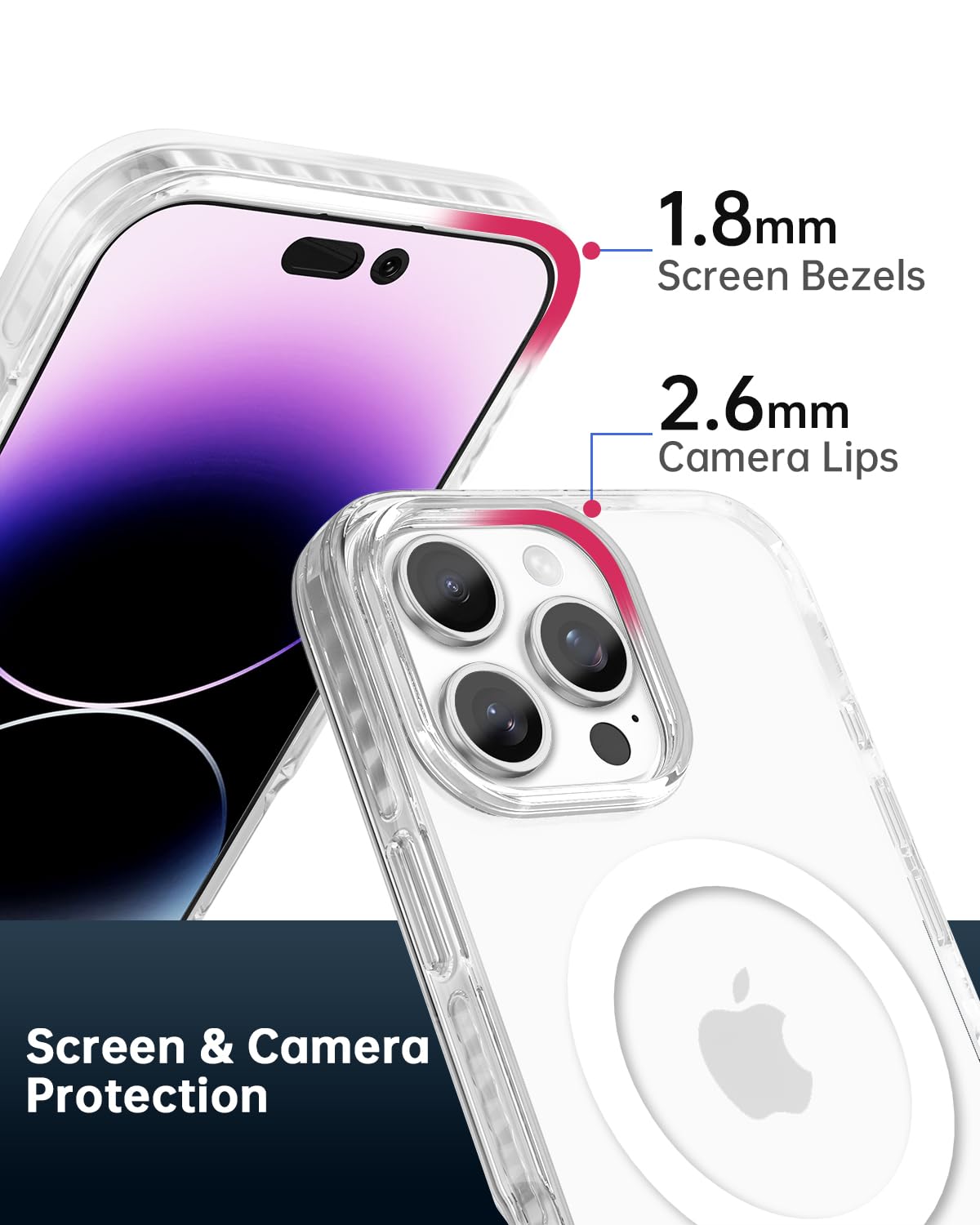 Scorpify For Iphone 16 Pro Max Case [Compatible With Magsafe] With Magnetic Clear Design, [Non Yellowing] Shockproof Phone Cover
