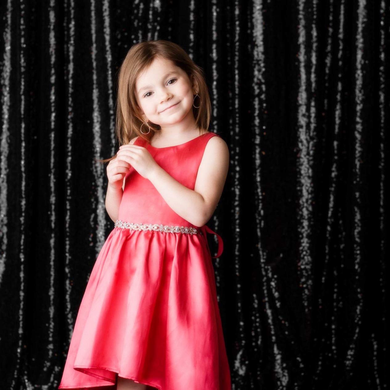 Eternal Beauty Halloween Backdrop, 7Ft X 7Ft Black Sequin Backdrop, Photography Background Curtain For Wedding Birthday Baby Sho