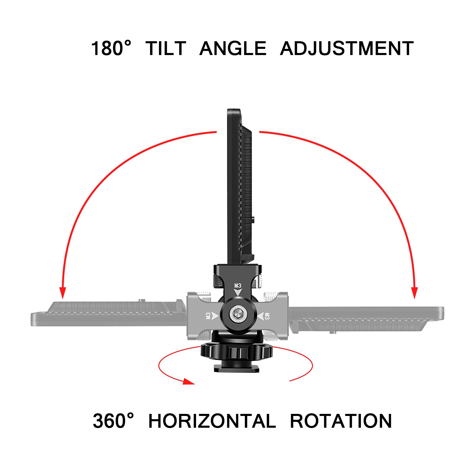 Field Monitor Mount Holder,Chromlives Swivel And Tilt Adjustable Camera Monitor Holder Mount With Cold Shoe For 5/7 Inch Monitor