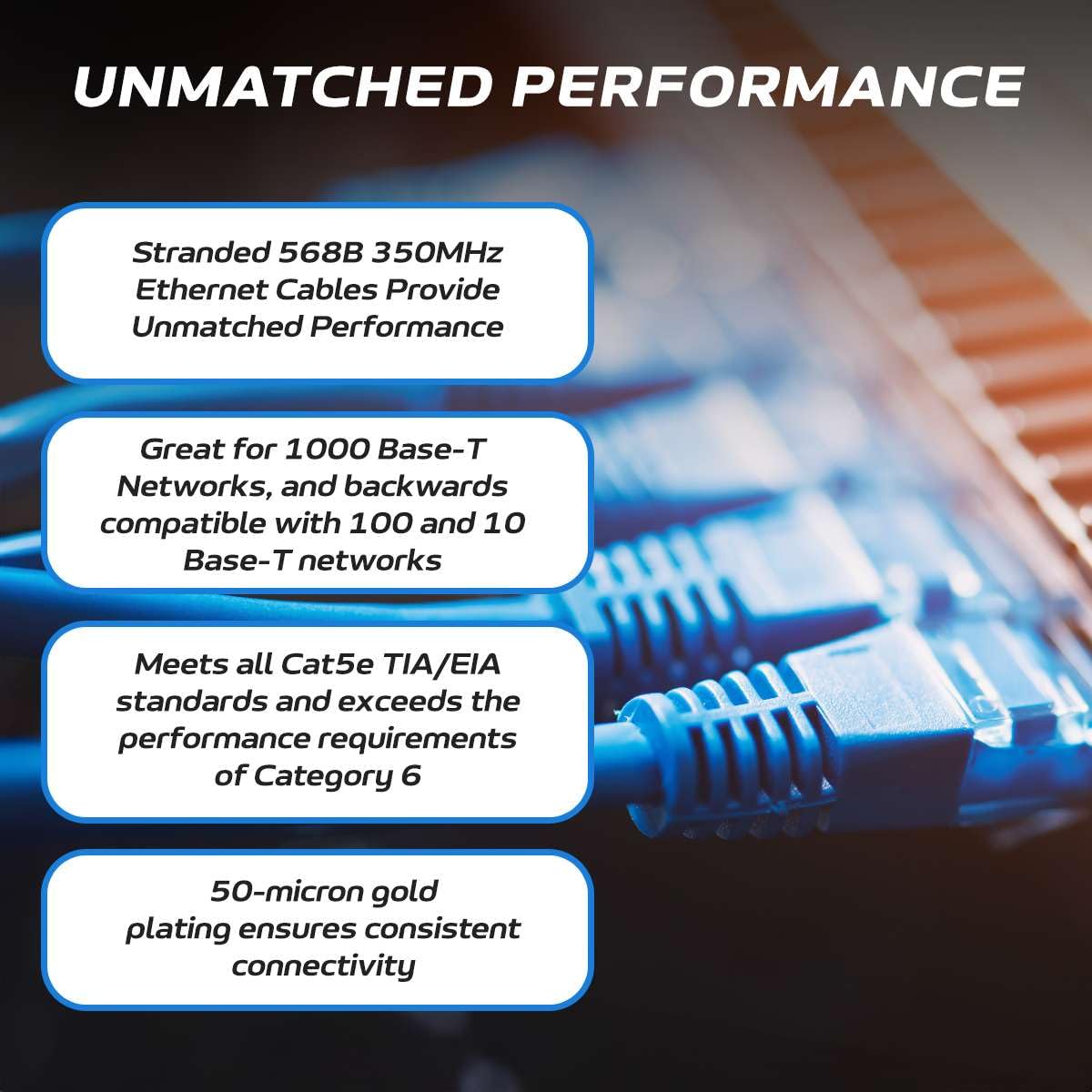Cables Direct Online Cat5E 200Ft Network Ethernet Patch Cable, 350Mhz Internet Wire, Compatible With Pc, Laptop, Modem, Router,