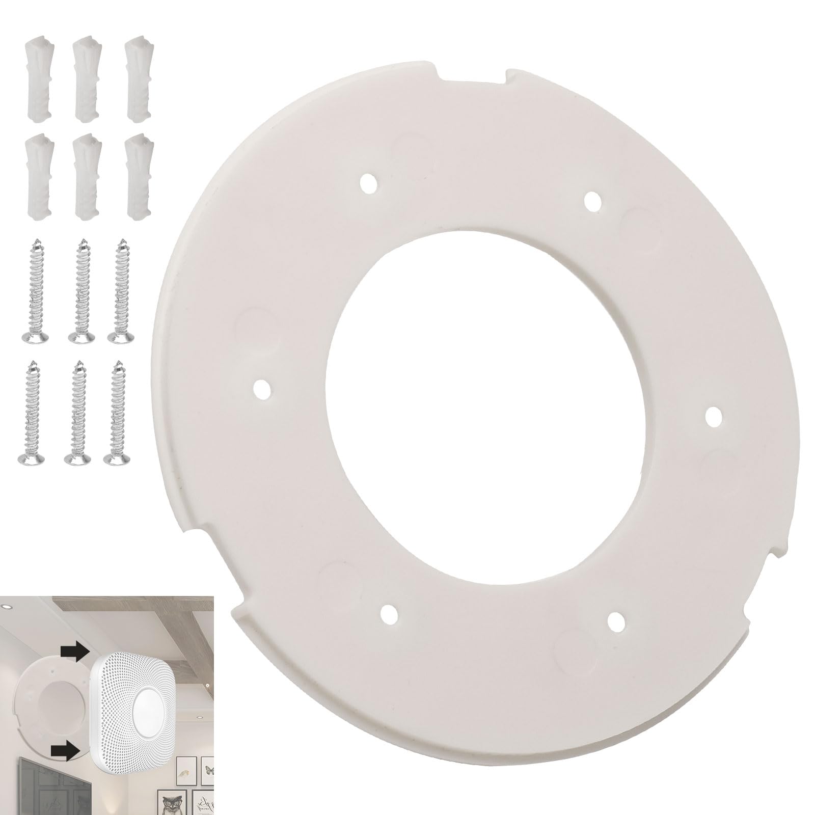 ZHIXING Mounting Plate Replacement/for Goo-gle Nest Protect 2nd Gen 06A & 06C (Wired/Battery), Nest Mounting Plate Fits for Nest