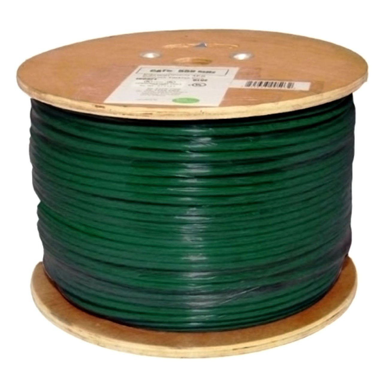 Vertical Cable Cat6, 550 MHz, Shielded, 23AWG, Solid Bare Copper, 1000ft, Bulk Ethernet Cable, Green