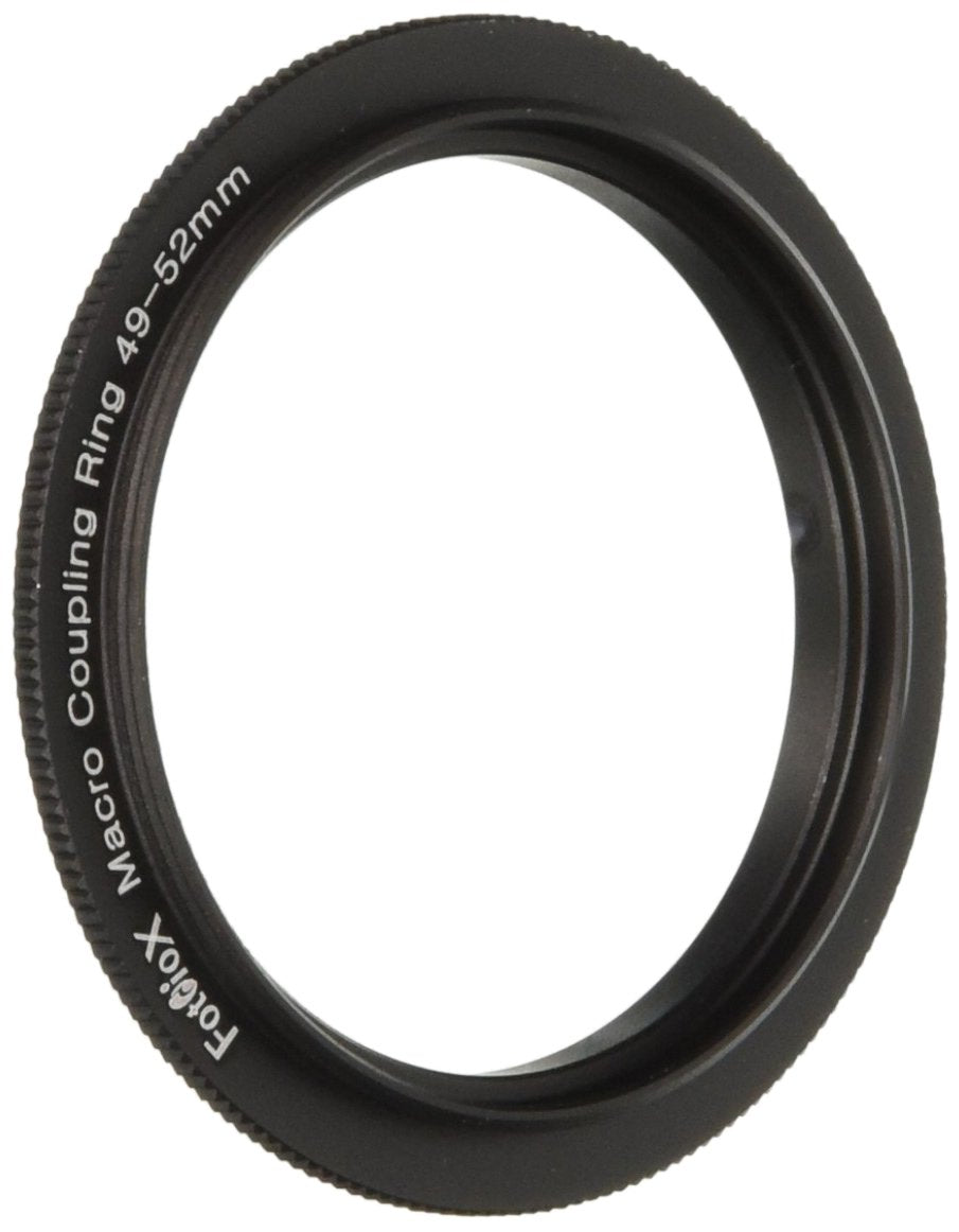 Fotodiox 49mm - 52mm, 49-52mm Macro Close-up Reverse Ring, Anodized Black Metal Ring, for Nikon, Canon, Sony, Olympus, Pentax, P
