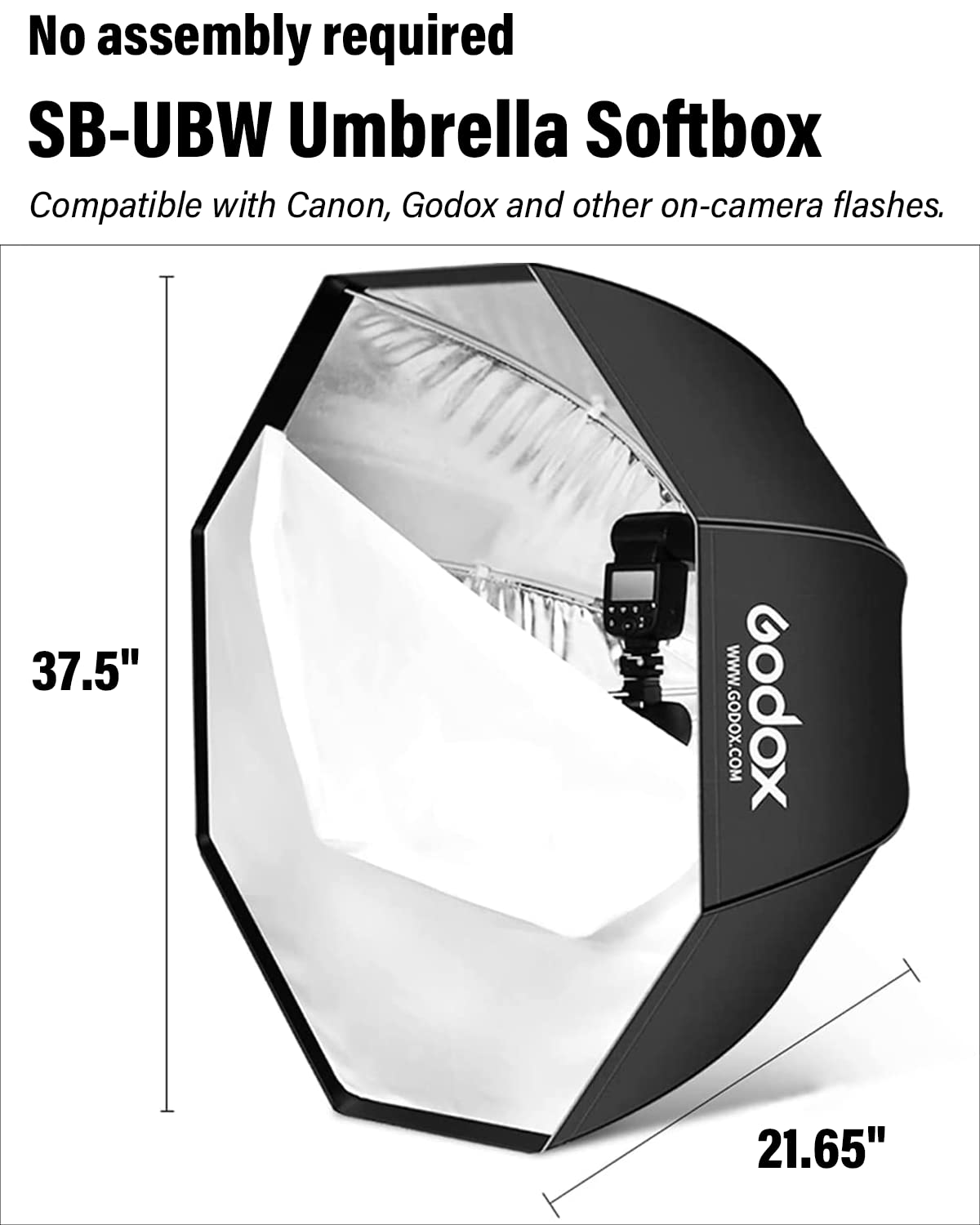 Godox Sb Ubw 37.5'' 95Cm Umbrella Octagon Softbox Reflector Kit With Carrying Bag For Portrait Or Product Photography With Supon