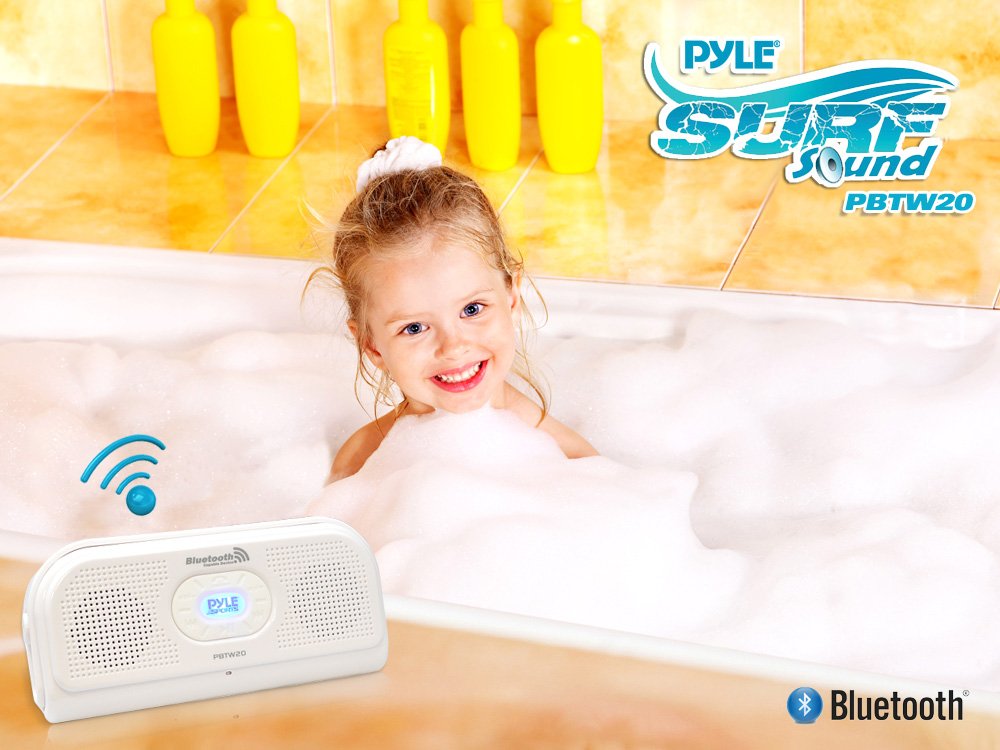 Pyle Portable Ipx7 Waterproof Shower Speaker   Outdoor Wireless Bluetooth Compatible Battery Powered Mini Loud Sound Speaker Sys