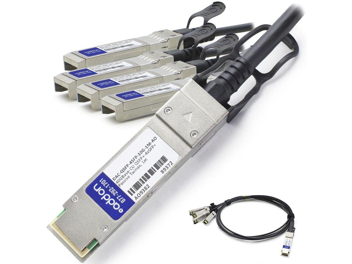 Addon Dell Dac-Qsfp-4Sfp-10G-1M Compatible Taa Compliant 40Gbase-Cu Qsfp+ To 4Xs