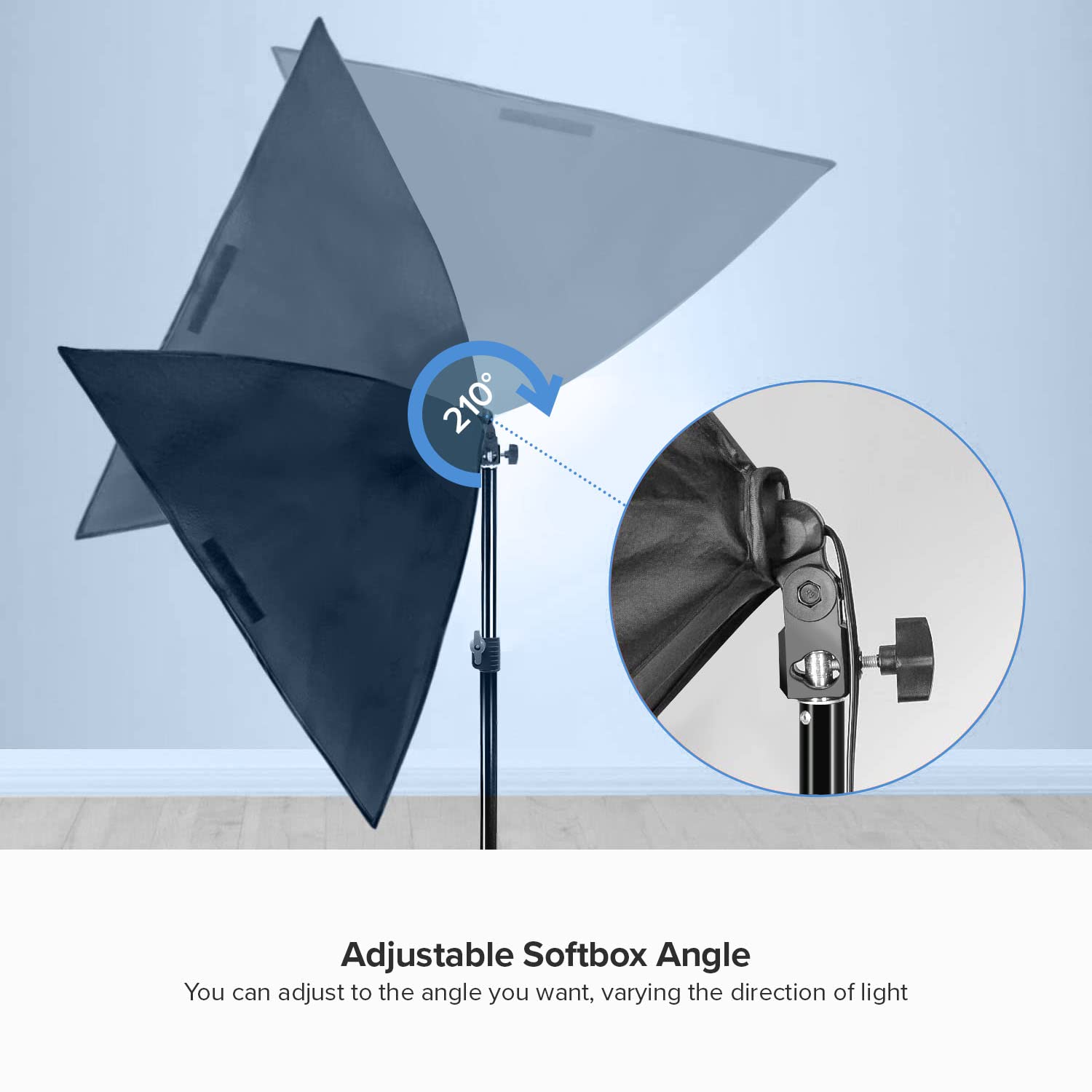 Julius Studio 250W Equivalent Softbox Led Lighting Kit With E27 Socket Continuous Light And 20 X 28 In Reflectors And 40W 6500K