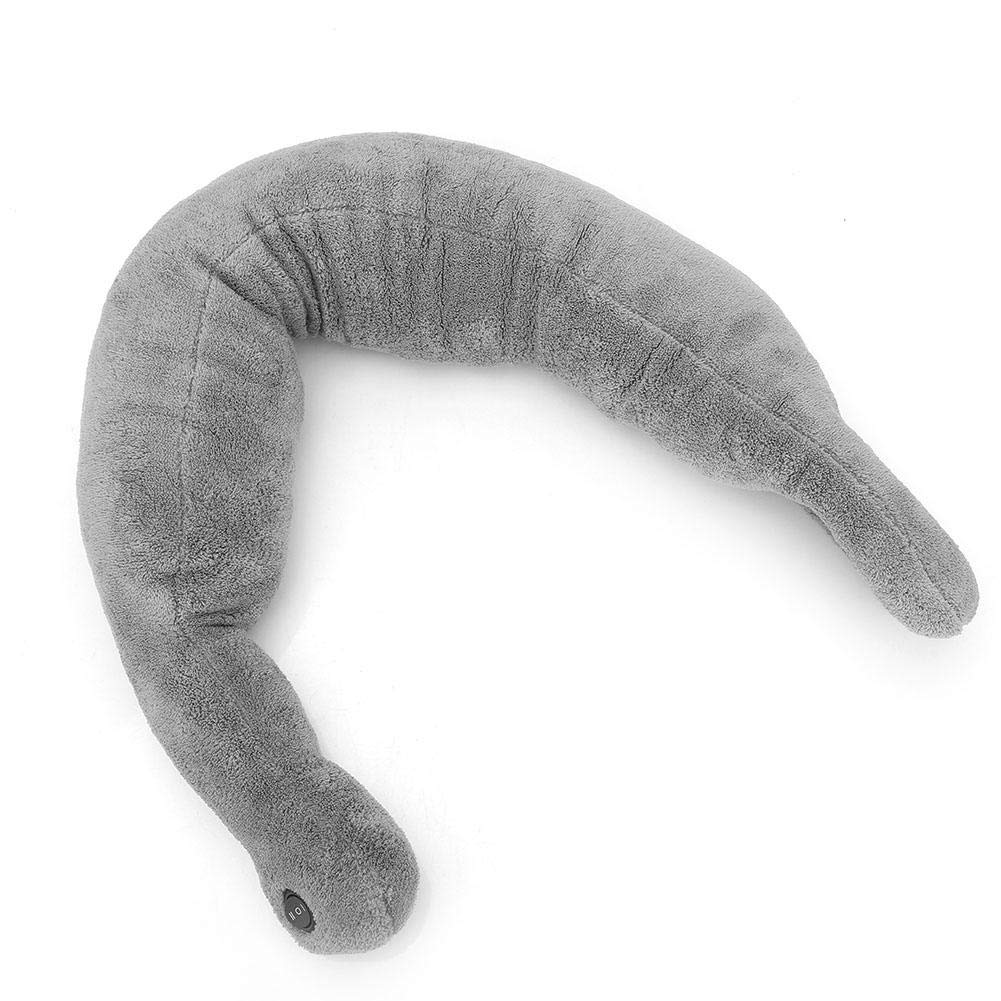 Yiyuevi Vibrating Massaging Neck Pillow, Cotton Massage Cushion Relieve Stress For Office (Grey)