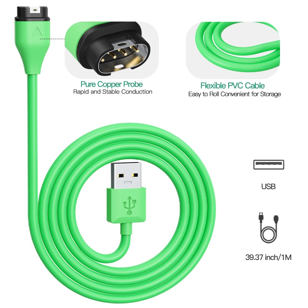 Tucana Replacement Charge Cable Compatible With Garmin Watch (Usb 1Pcs)
