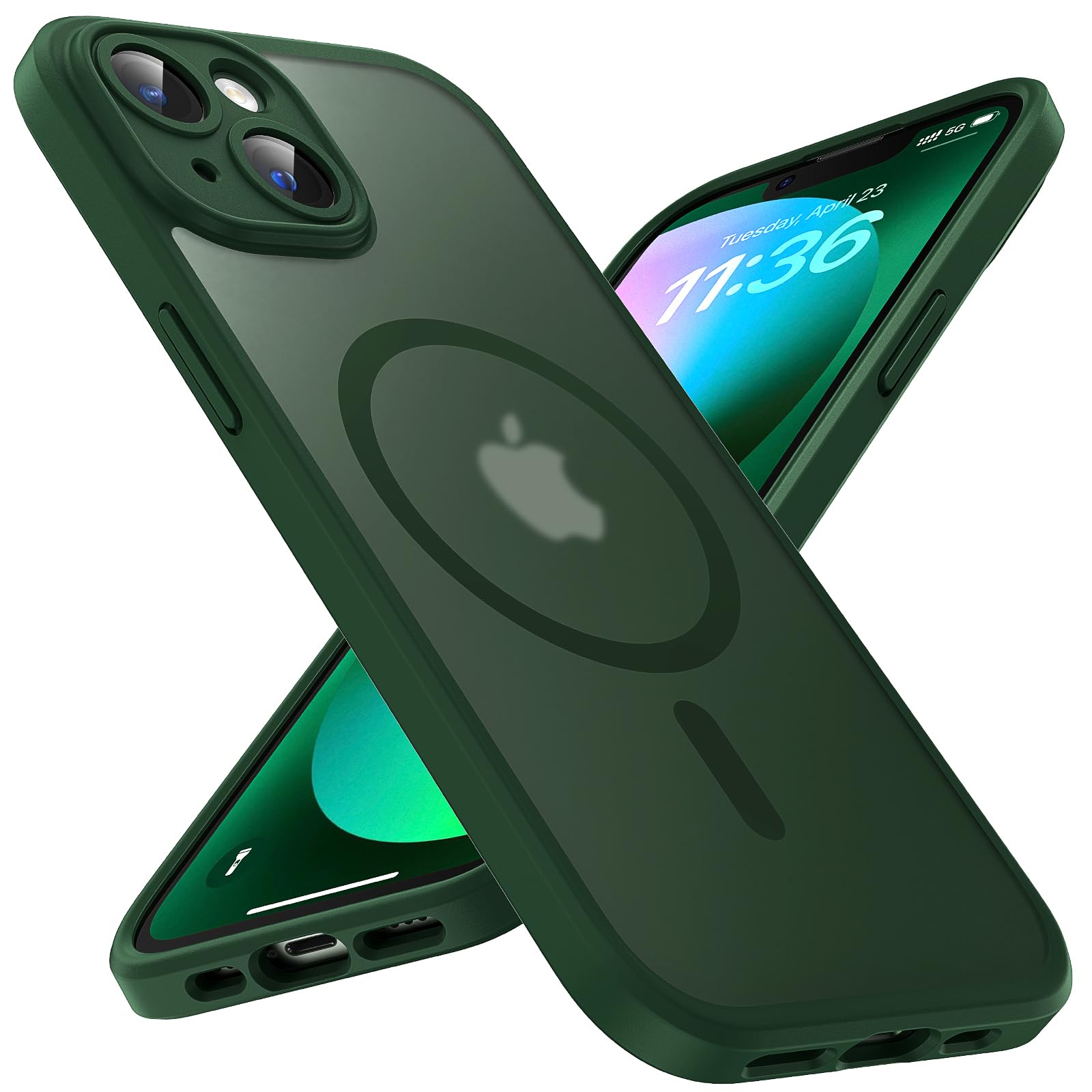 Tocol Magnetic For Iphone 13 Case, Upgraded Full Camera Protection, Compatible With Magsafe, 15Ft Drop Protection, Translucent M