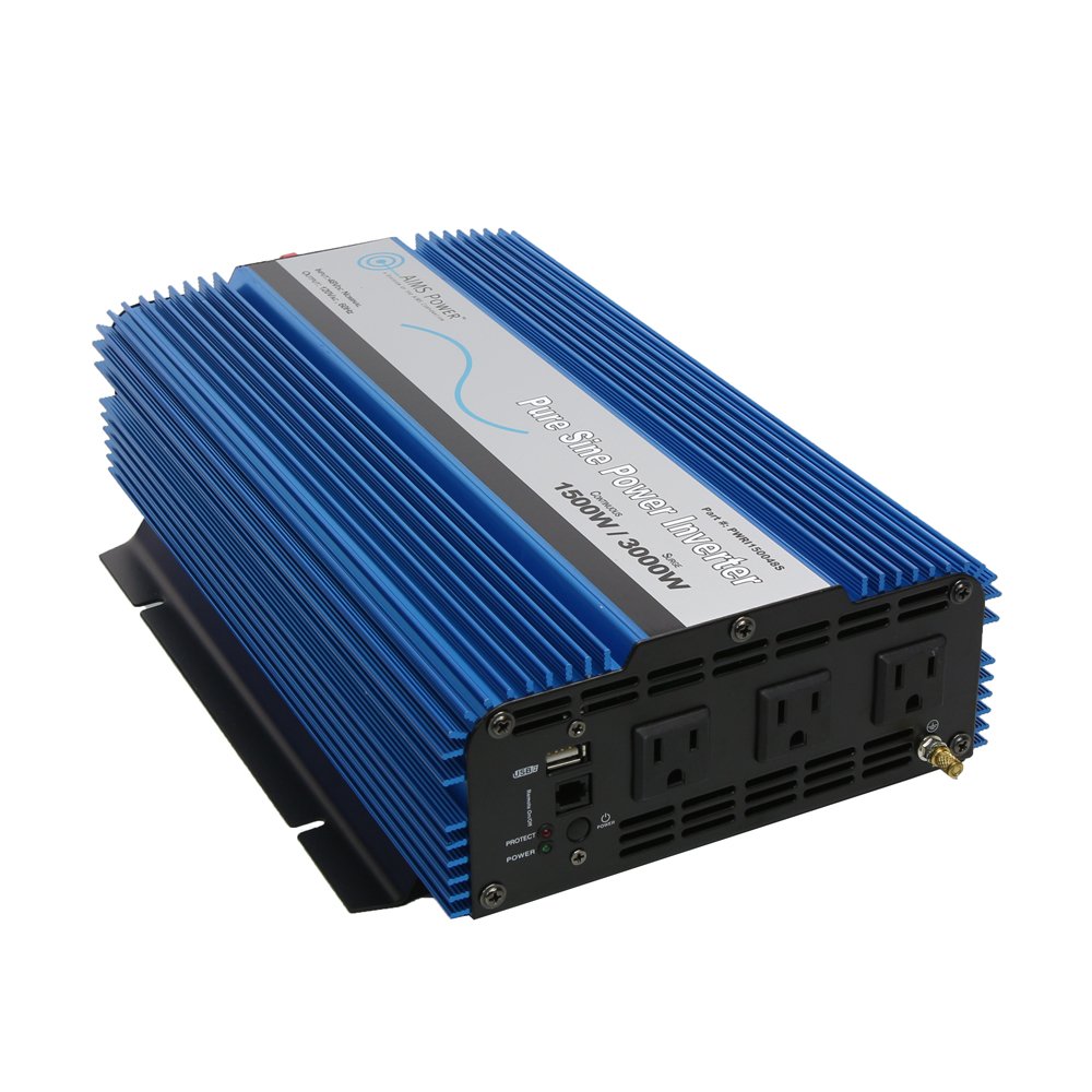 AIMS Power PWRI150048S 48V Pure Sine Inverter, 1500W Continuous Power, 3000W Surge Power, 48V DC Input, Pure Sine Wave, USB Port