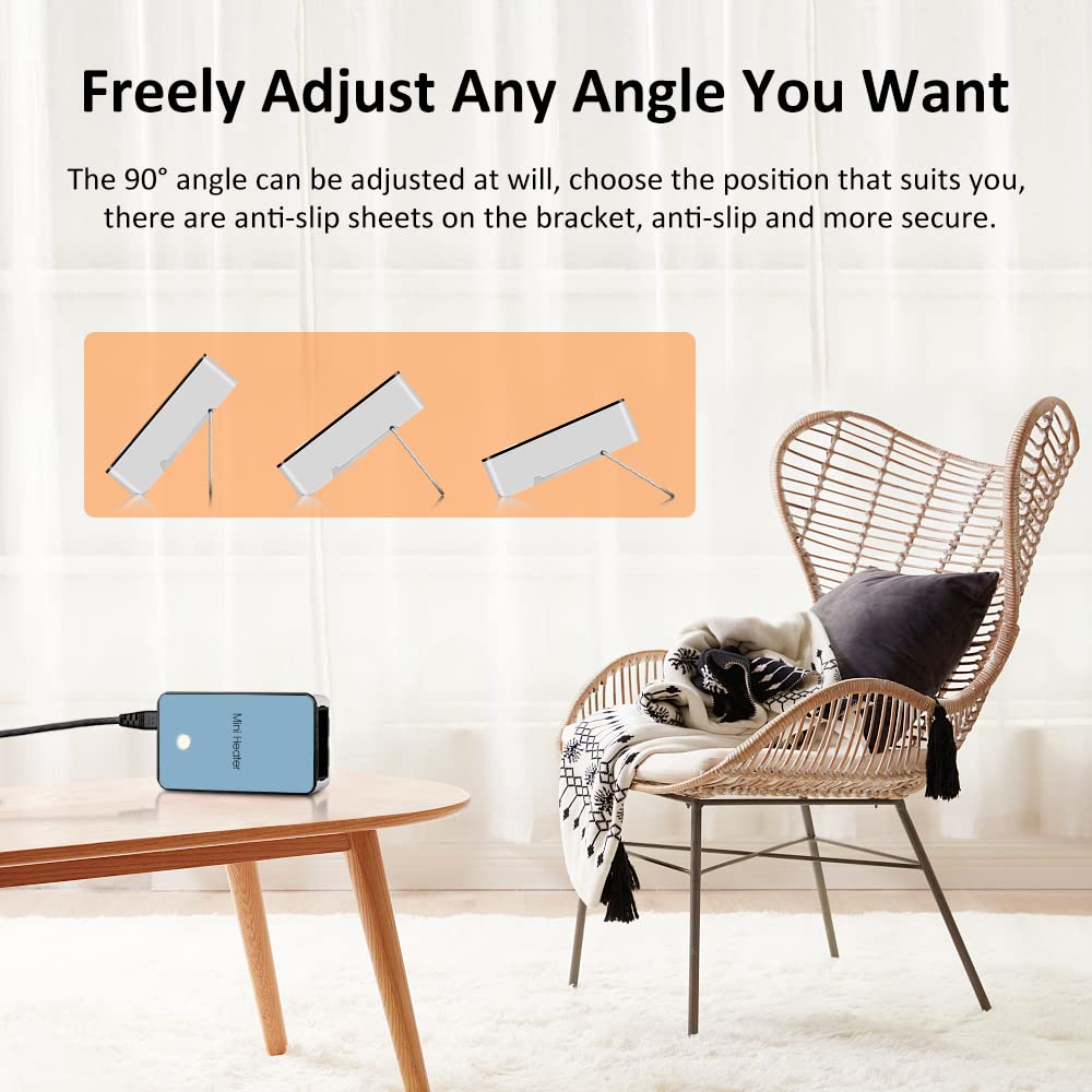 Portable Space Heater Youcidi Mini Desk Heater Electric Fan Air Warmer For Room/Office/Desktop Blue