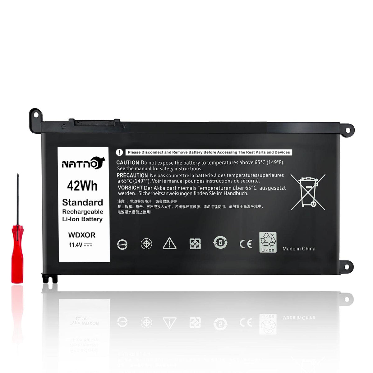 Natno Wdx0R Laptop Battery For Dell Inspiron 13 5000 15 5000 15 7000 17 5000 Series 7378 7368 5368 5378 5379 7560 7569 7570 7579