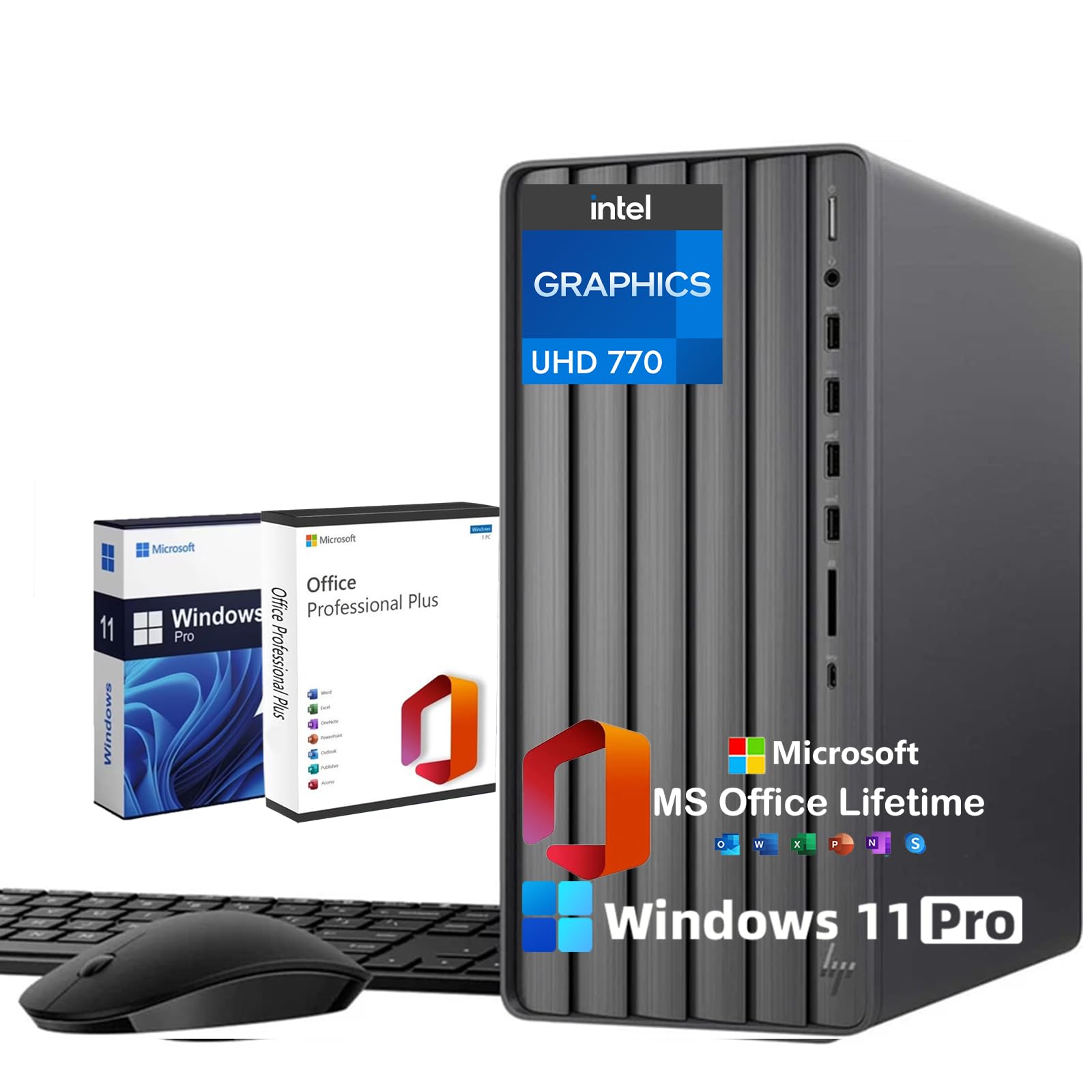 Hp Envy Desktop Pc - Intel I7-14700(Up To 5.4Ghz) - Intel Uhd Graphics 770 - Windows 11 Pro - Microsoft Office Pro Lifetime - Ex