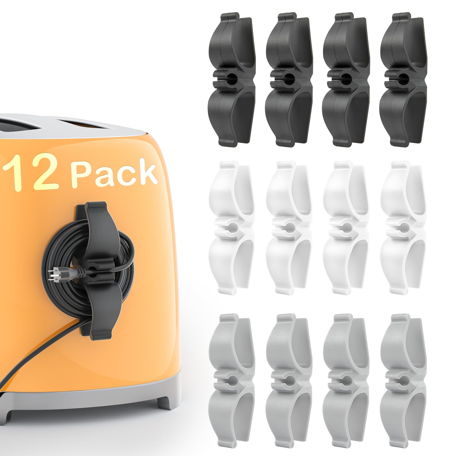 Daisyhome Cord Organizer For Kitchen Appliances 12 Pack, Appliance Cord Organizer Stick On, Small Kitchen Appliances Cord Keeper