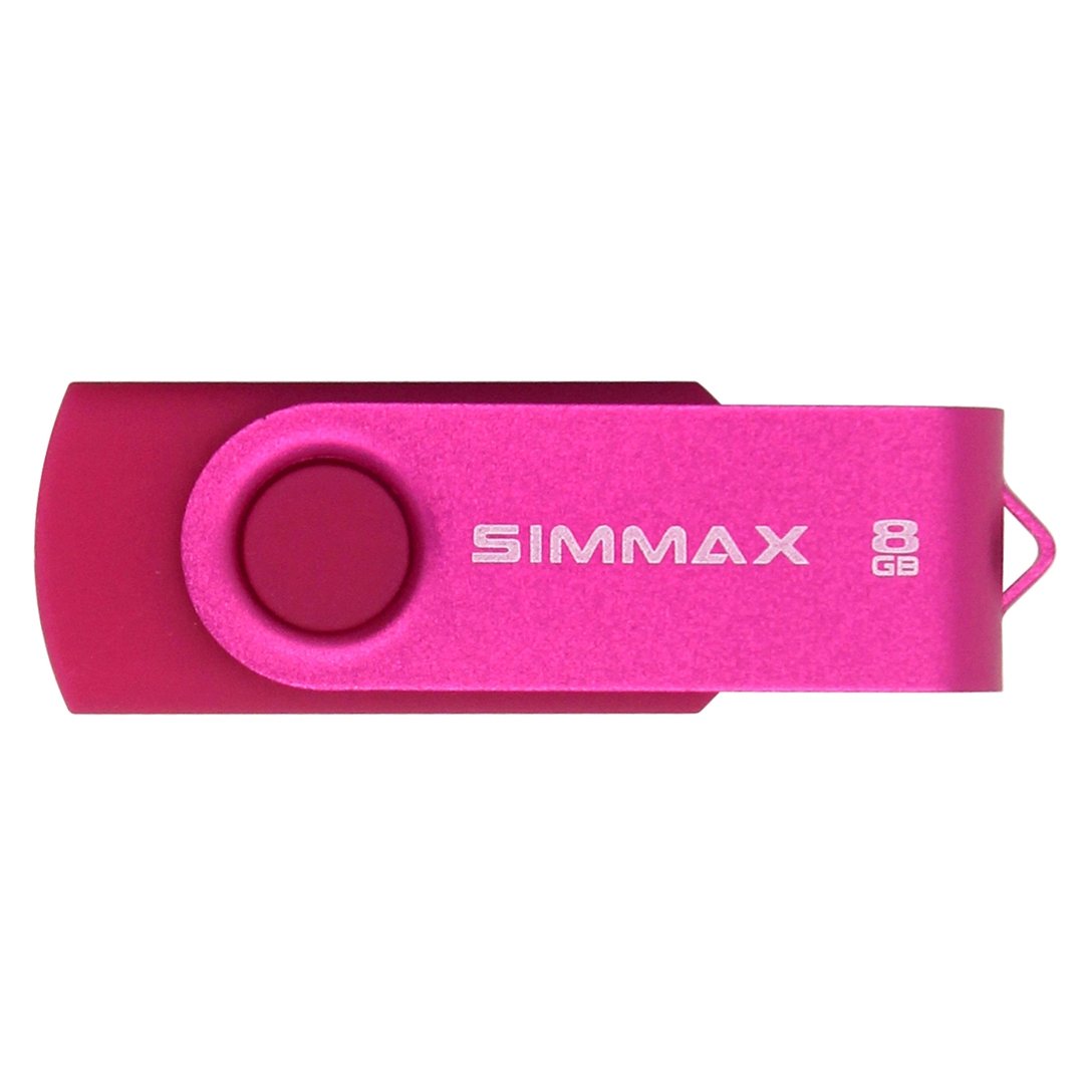 Simmax 5Pcs 8Gb Usb Flash Drive Usb 2.0 Flash Drive Memory Stick Fold Storage Thumb Stick Pen Swivel Design (Five Mixed Colors: Black Blue Green Gold Rose)(Mix Color2)