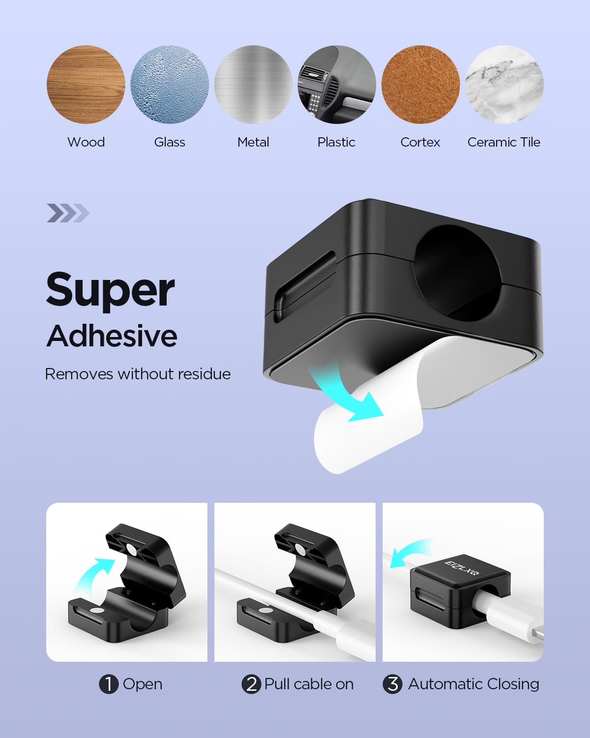 Magnetic Cord Organizer Holder,Eizlxq 8 Pack Under Desk Cable Management,Adhesive Magnetic Cable Clips For Home Office Desk Phon