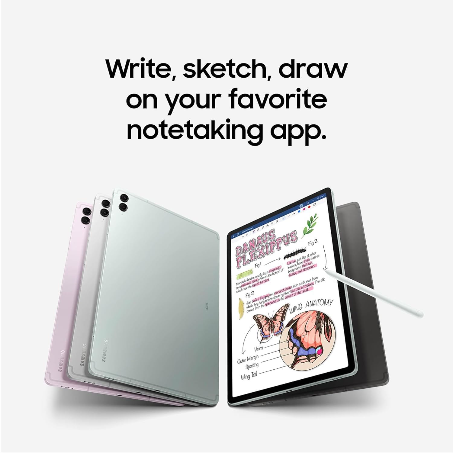 Samsung Galaxy Tab S9 Fe+ Plus W/S-Pen (256Gb, 12Gb, Wi-Fi) 12.4 Wifi 6 Android Tablet, 4K Camera, International Model - X610 (S