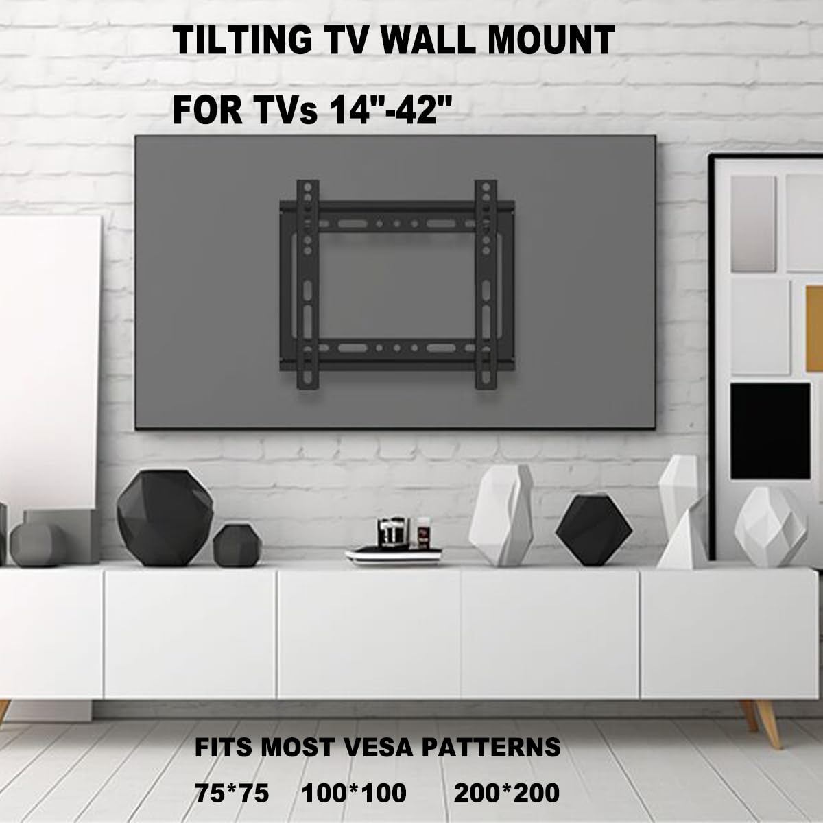 Wall Mount Tv Monitor Bracket With Tilts And Extends For Most 14 27 Inch Led Lcd Oled Screens,75 100 Vesa Compatible,Max 40Lb Ca