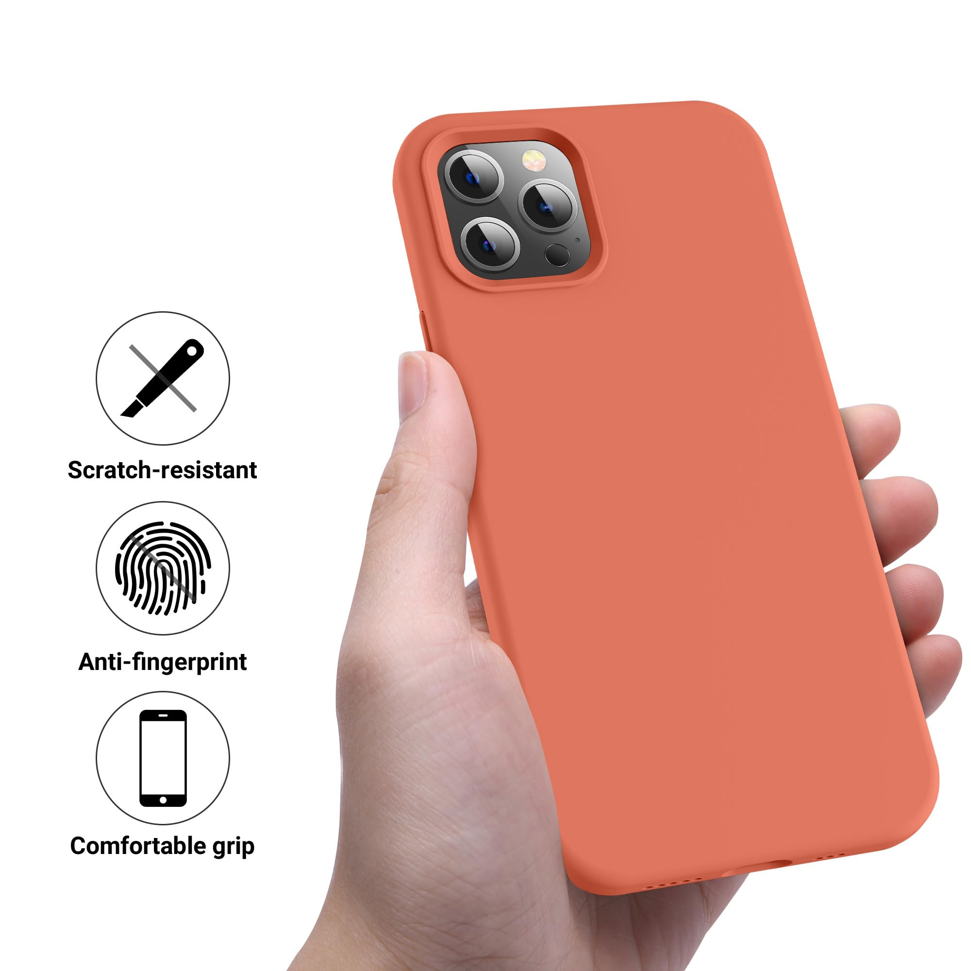 Otofly Compatible With Iphone 12 Pro Max Case 6.7 Inch(2020),[Silky And Soft Touch Series] Premium Soft Liquid Silicone Rubber F