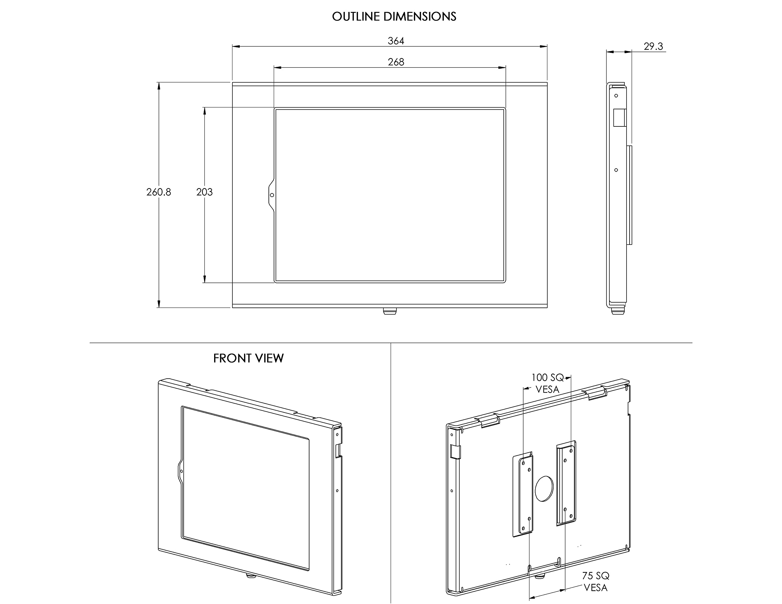Tabcare Locking Security Metal Case For Apple Ipad Pro 12.9' 3Rd 4Th 5Th 6Th Gen. For Kiosk, Pos, Store, Show Display (Black, Ipad Pro 12.9 3/4/5/6)