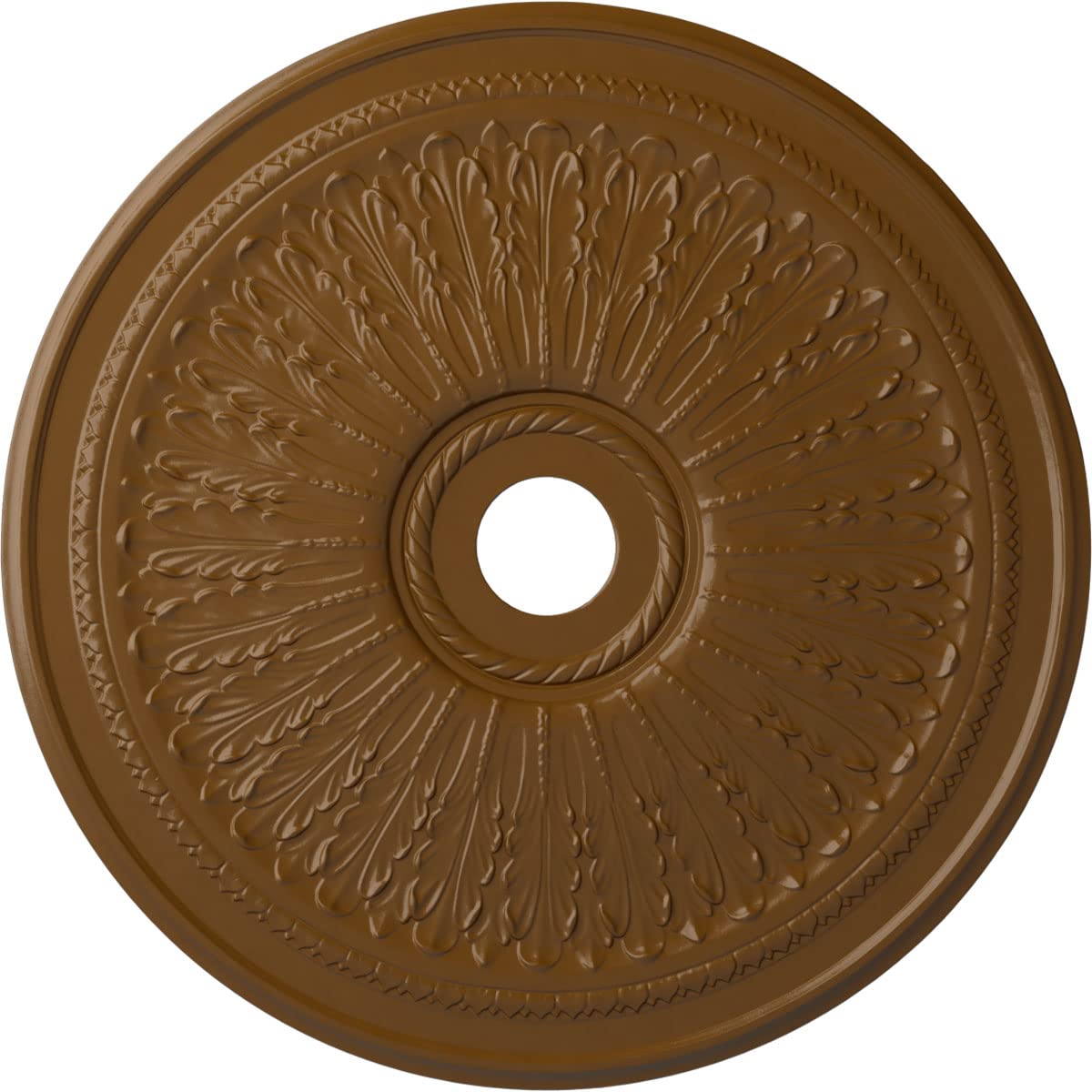 29 1/8OD x 3 5/8ID x 1P Oak leaf Ceiling Medallion (Fits Canopies up to 6 1/4), Hand-Painted Smokey Topaz