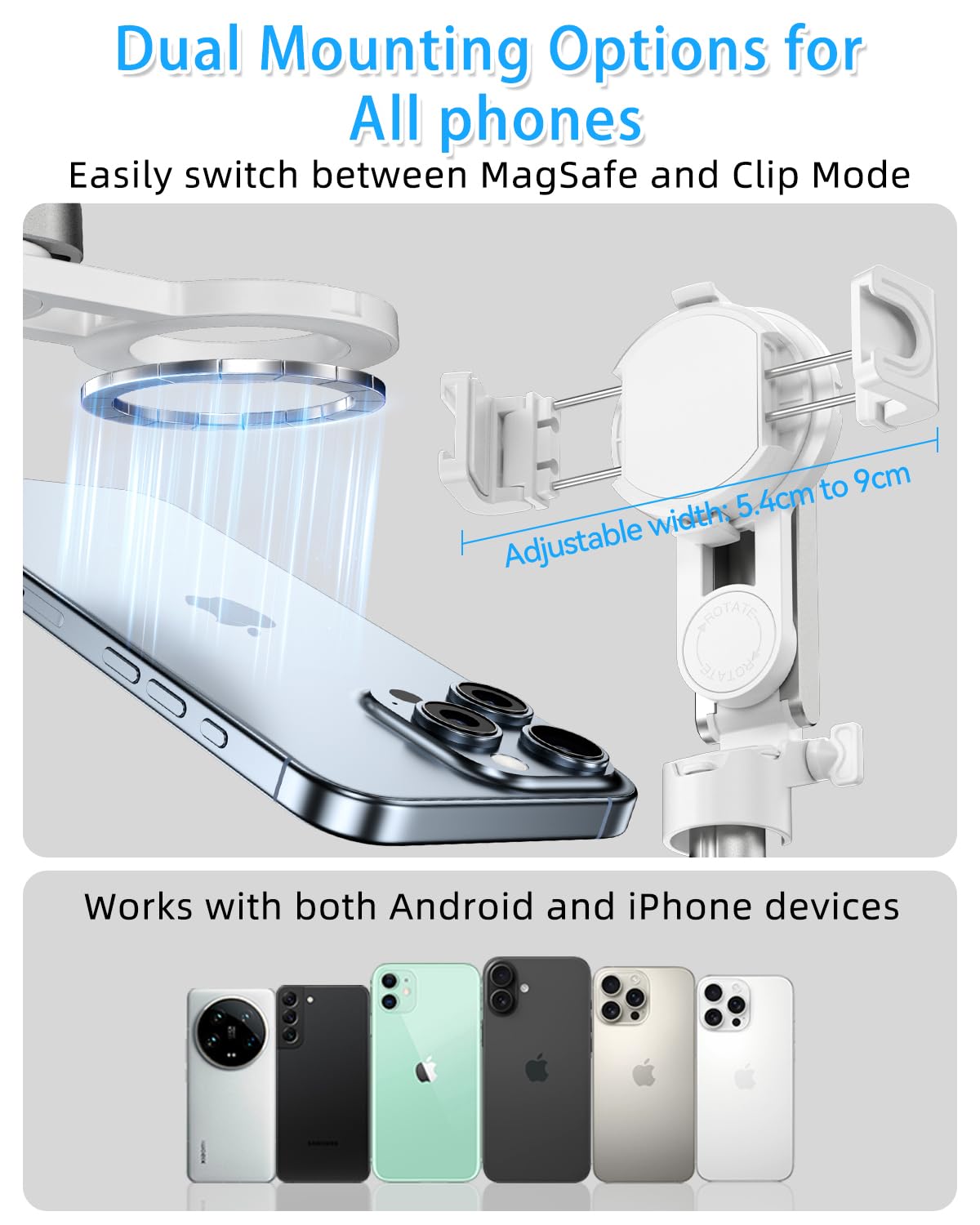 Cloudvalley Magnetic 4-In-1 Multifunctional Selfie Stick Tripod, Mini Portable Pocket Phone Stand With Detachable Remote, Compat