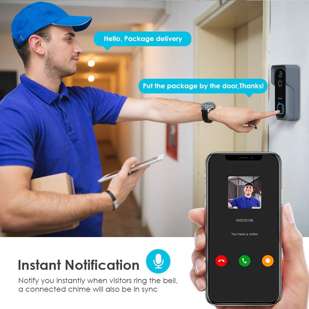 ***DISCONTINUED*** Silarius SIL-DOORBELL2MPBSDB 2MP, WiFi Battery Powered Smart Doorbell Camera + Chime (Outdoor IP65), Cloudedge app , includes 32GB MicroSD card