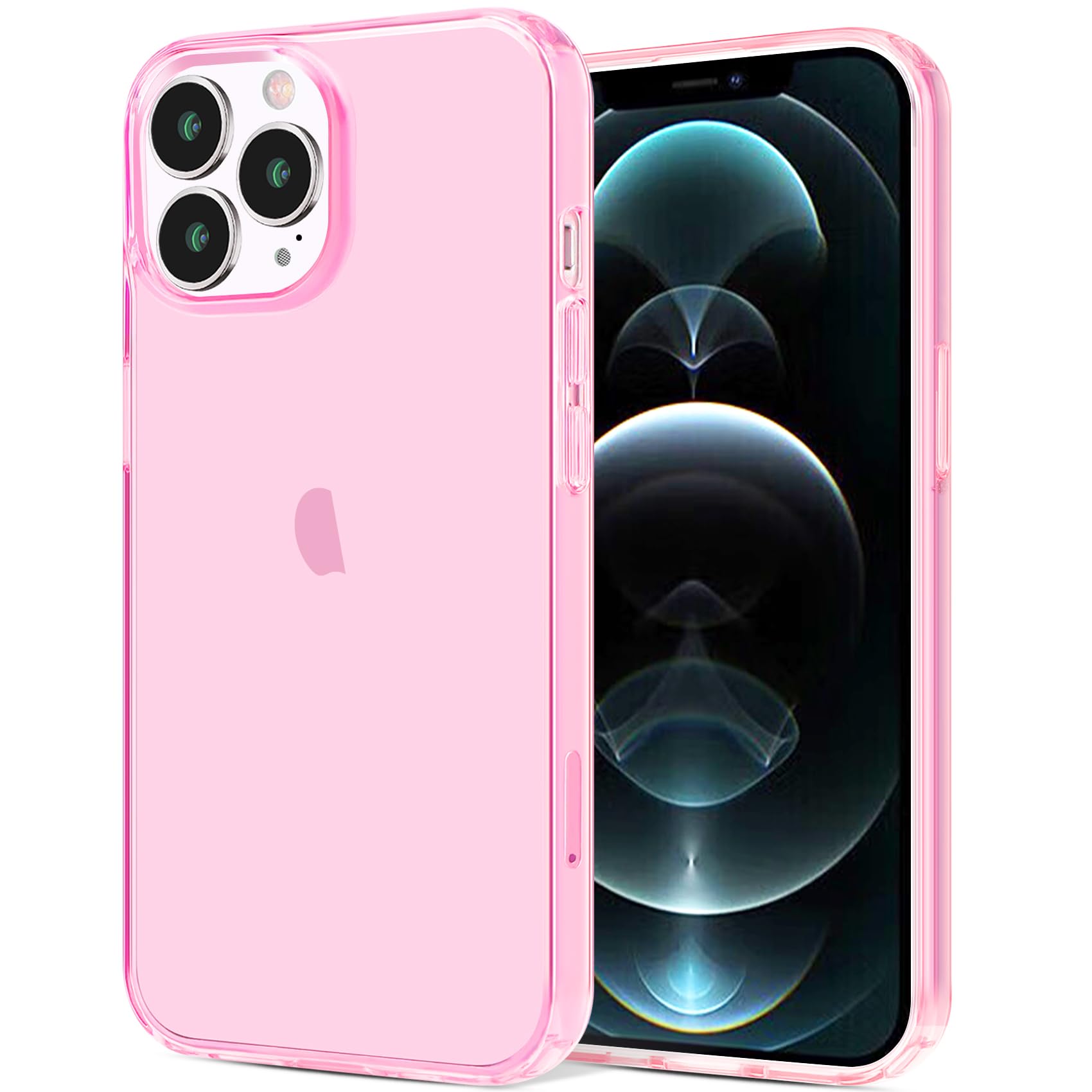 JJGoo iPhone 12 Pro Max Clear Pink TPU Shockproof Slim Phone Case