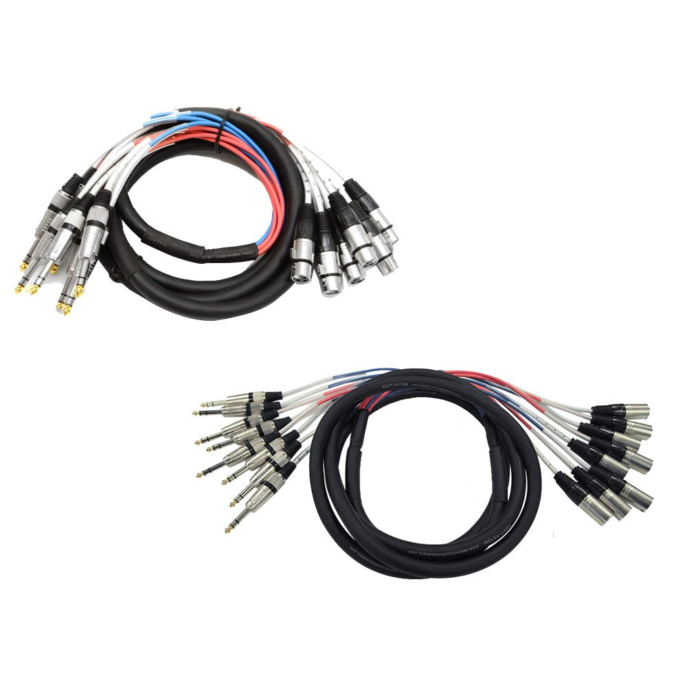 Seismic Audio - Saxt-8X10_Mf - 8 Channel 10 Foot 1/4 Inch Trs To Xlr Male And Xlr Female Snake Cable Bundle