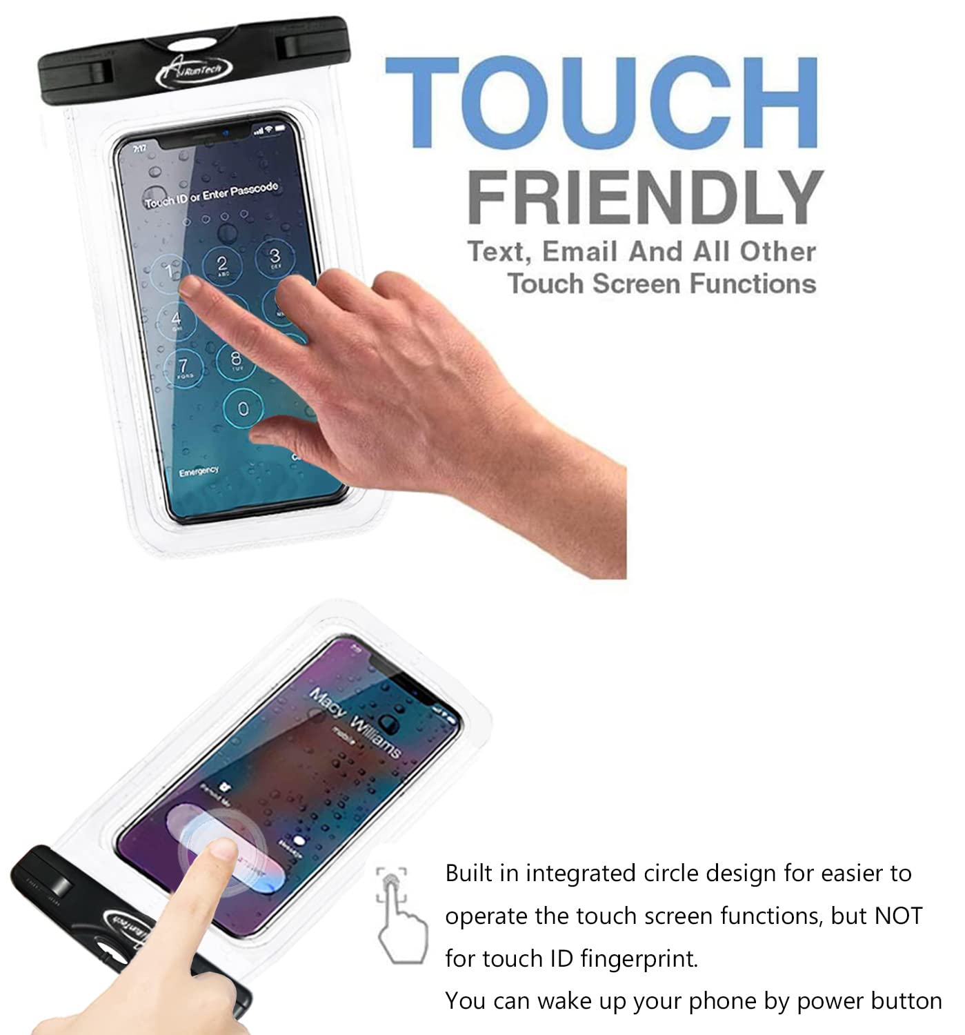 Airuntech Waterproof Phone Pouch,Waterproof Phone Case With Lanyard Protector For Iphone 16 15 14 13 12 11 Pro Max,Waterproof Ce