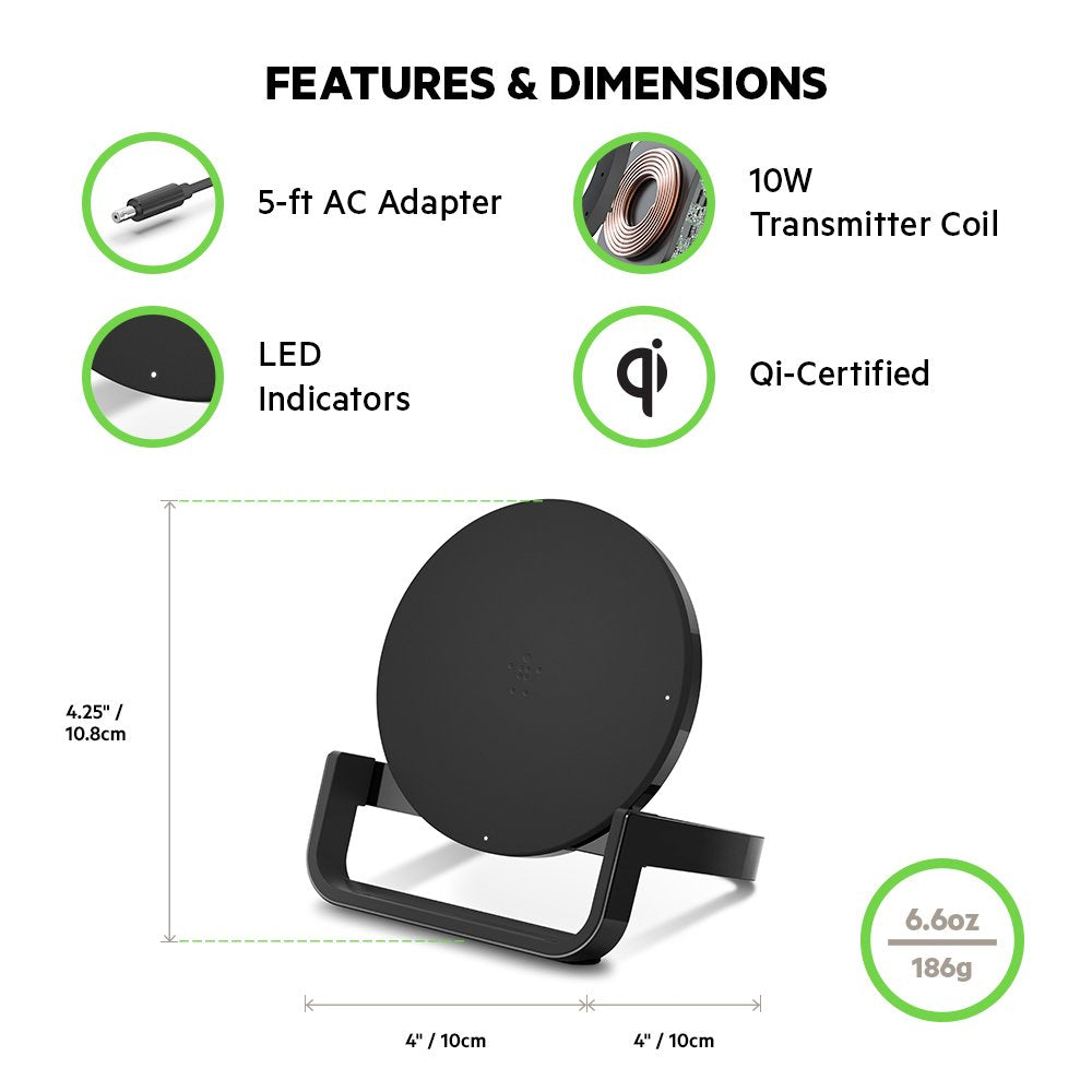 Belkin Boost Up Wireless Charging Stand 10W   Qi Wireless Charger For Iphone 11, 11 Pro, 11 Pro Max, Xs, Xs Max, Xr/Samsung Gala
