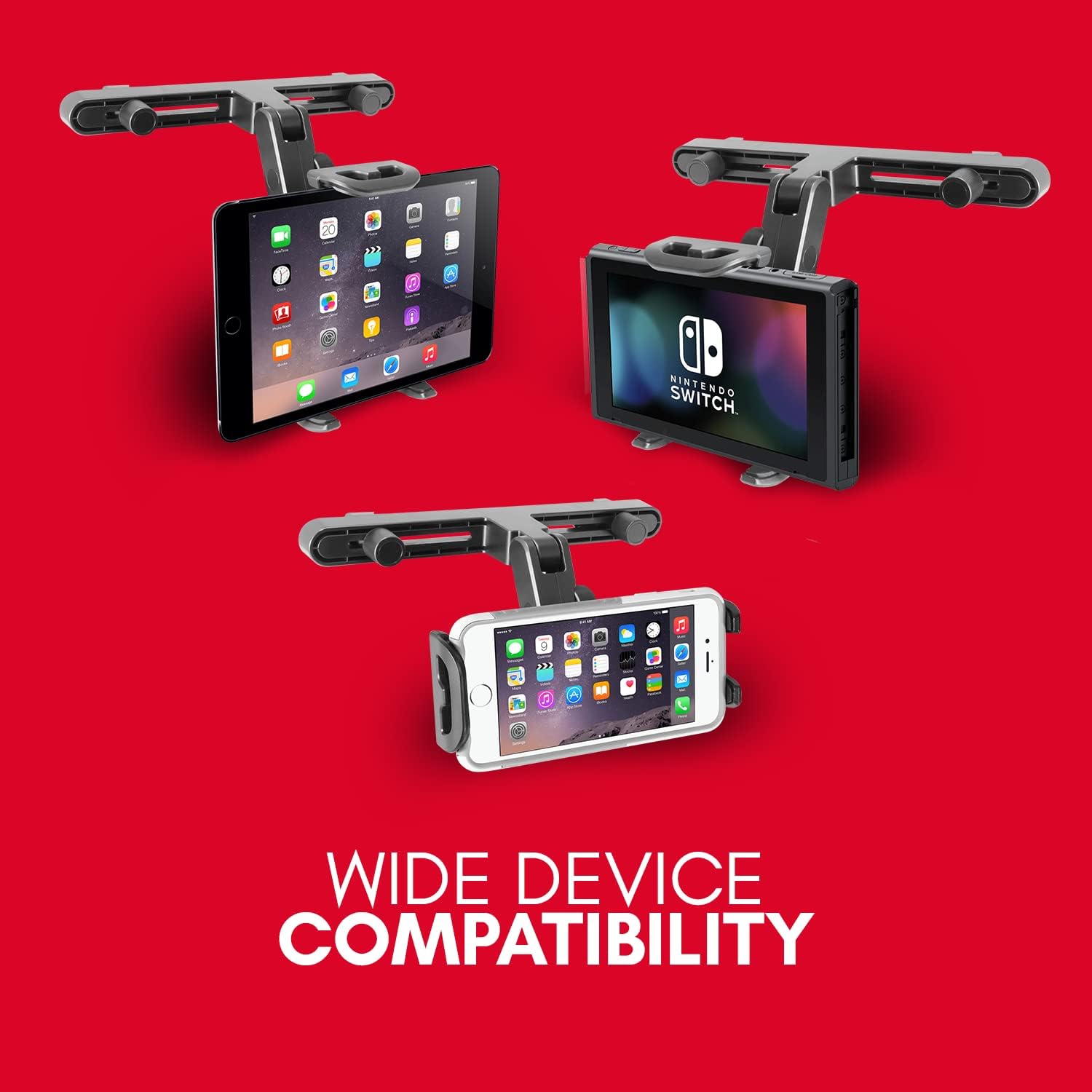 Macally Tablet Holder For Car Headrest | Ipad Backseat Mount For Kids | Fits 4.7-11 Devices | Perfect For Long Car Trips