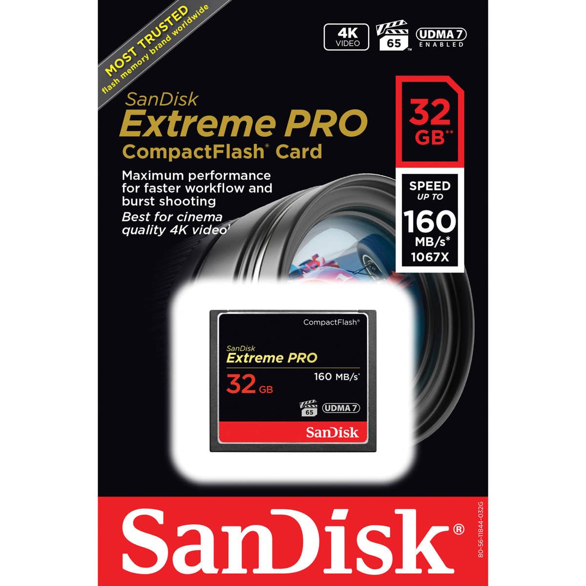 Sandisk 32 Gb Extreme Pro Cf 160Mb/S High Speed Udma7 Compact Flash Card