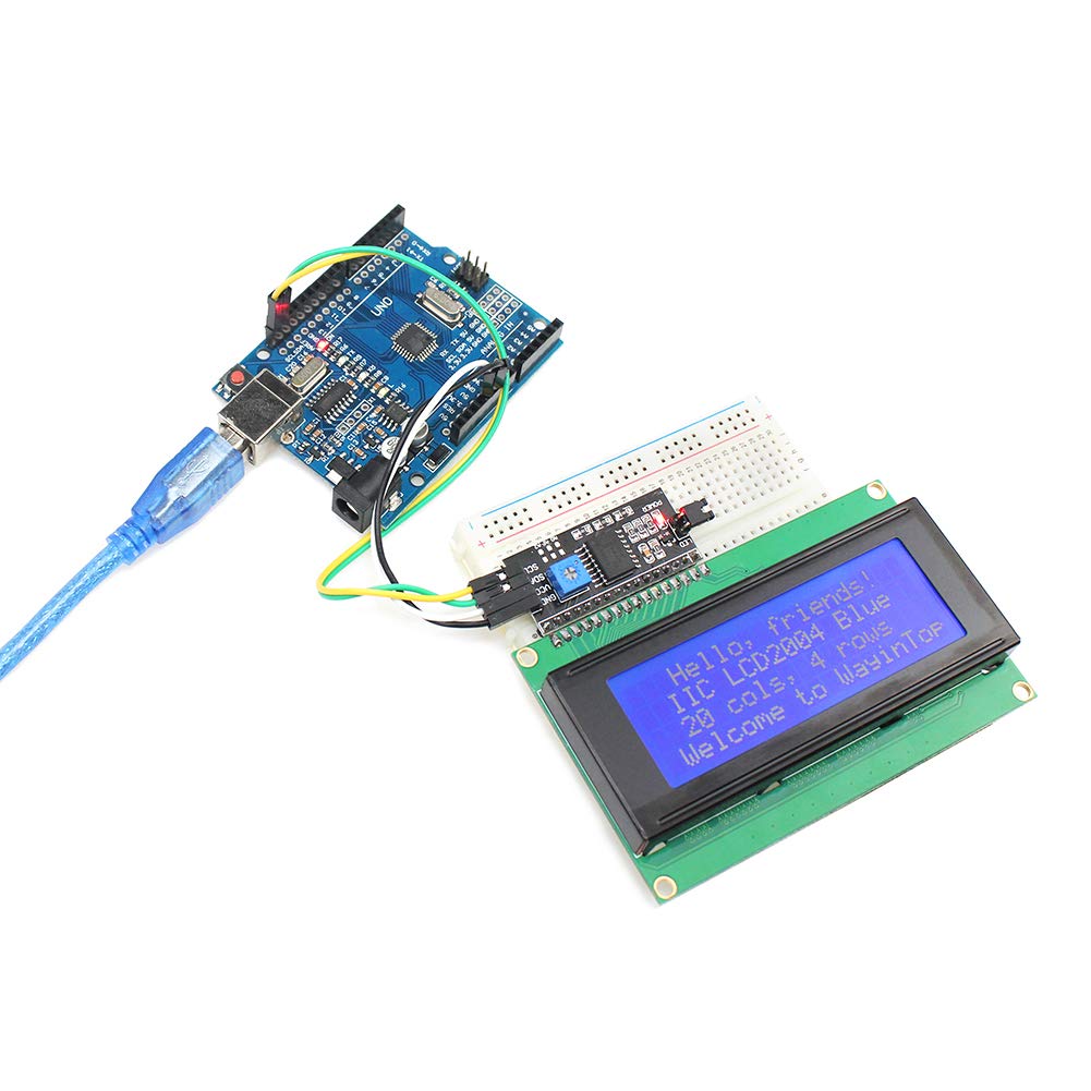 Wayintop 20X4 2004 Lcd Display Module With Iic/I2C/Twi Serial Interface Adapter (Blue/2004)