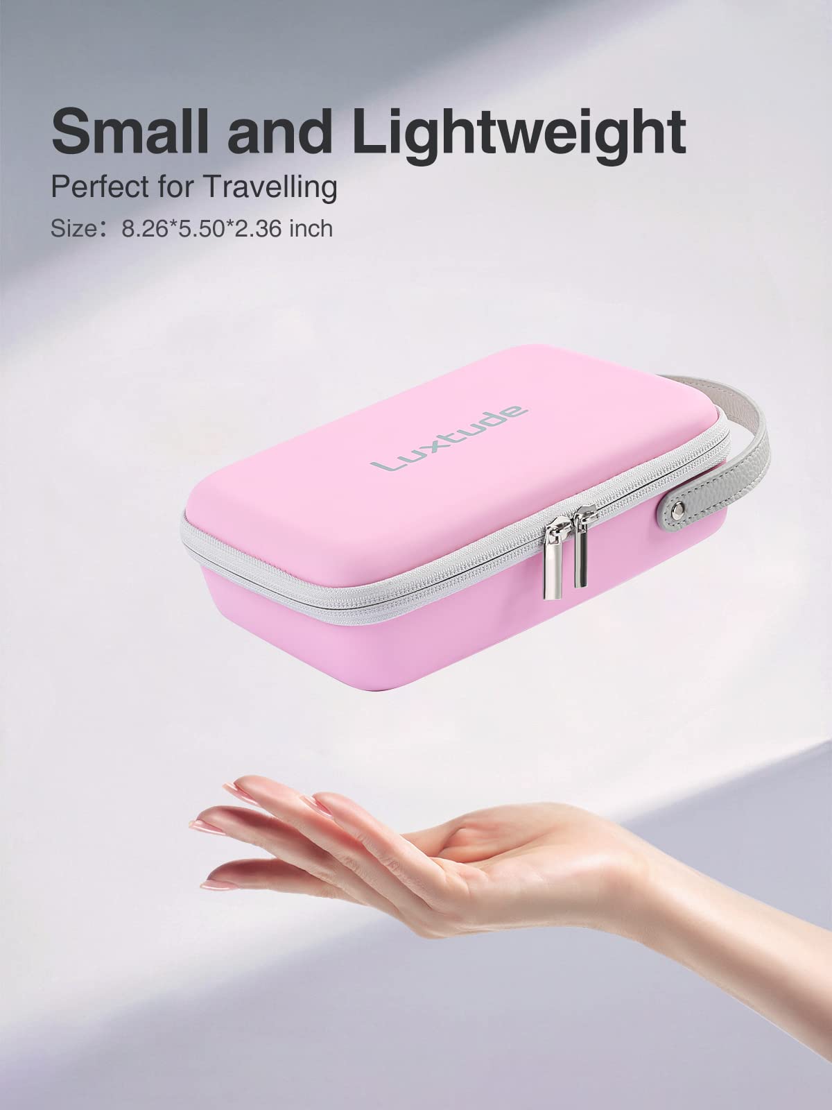 Luxtude Electronic Organizer Travel Case, Tech Organizer For Women, Hard Charger Case, Travel Tech Bag, Pink Electronics Bag, Tr