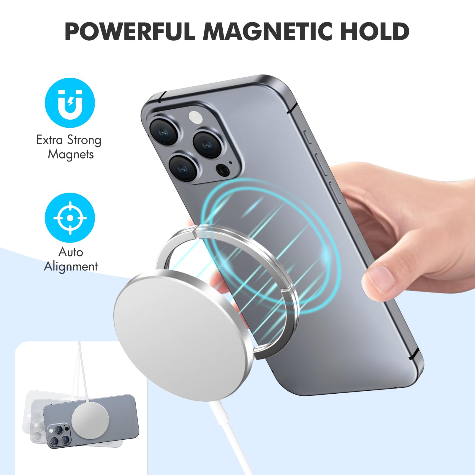 3-Pack Magnetic Wireless Charger Pad: 15W Fast Magnetic Qi Charging Pad For Apple - Iphone 16 16E 15 14 13 12 Series - Airpods 4