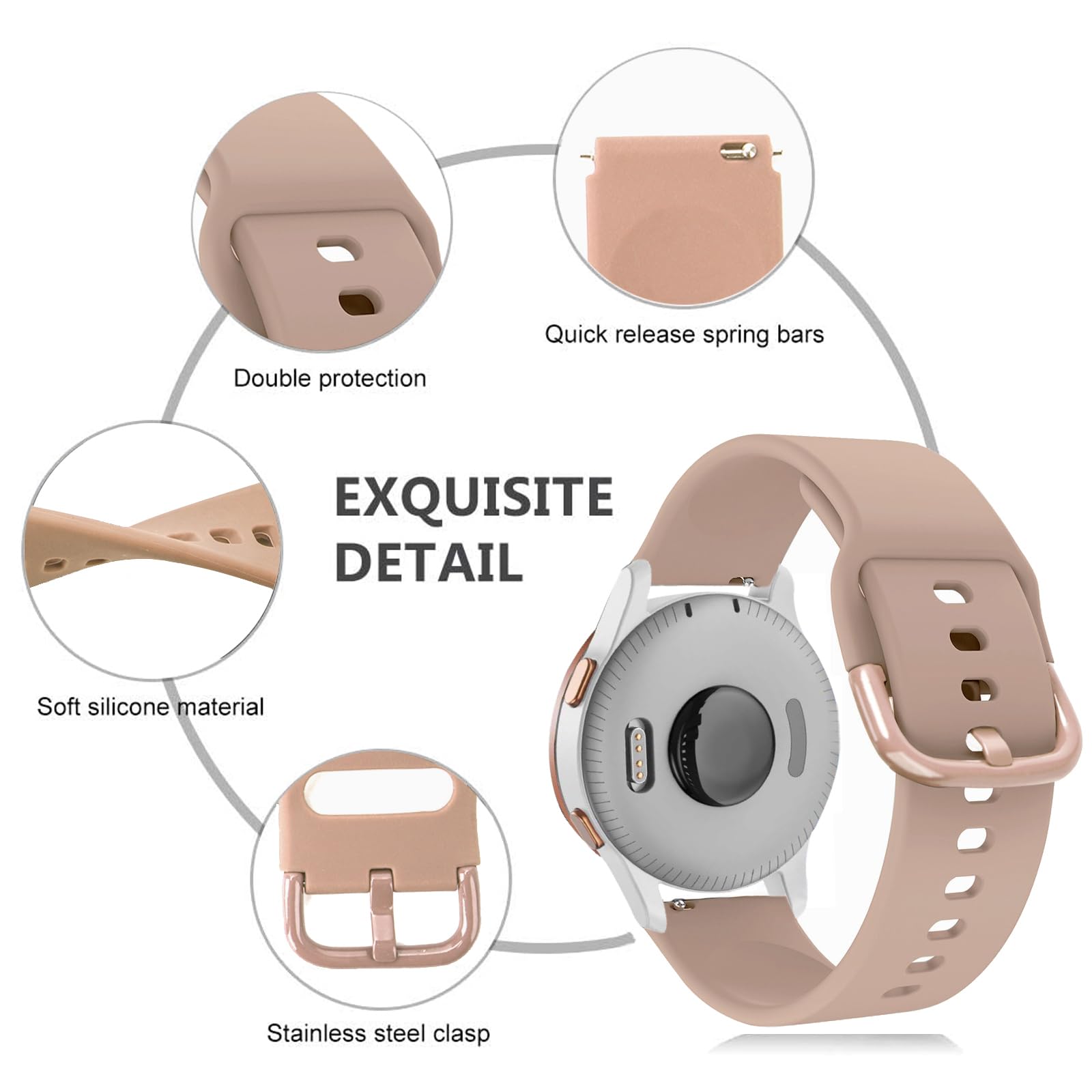 Vicrior Bands Compatible With Garmin Venu Sq/Venu Sq 2 /Venu Smart Watch, Soft Silicone Fadeless Pattern Printed Floral Replacem