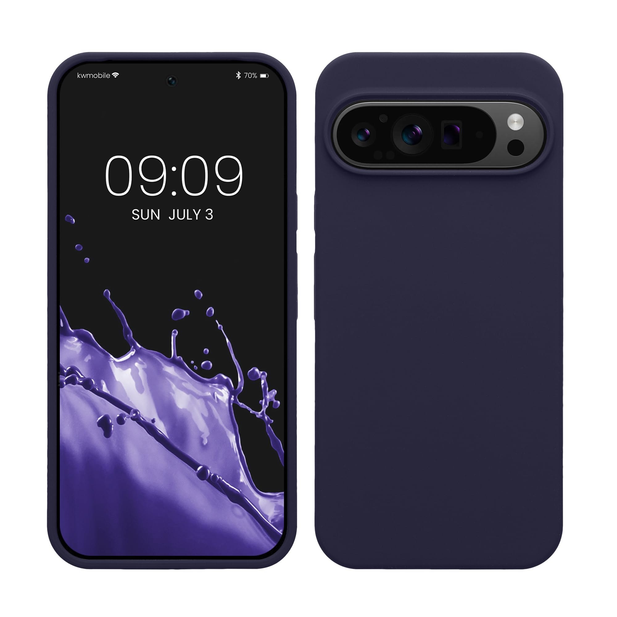 kwmobile Case Compatible with Google Pixel 9 Pro XL Case - TPU Silicone Phone Cover with Soft Finish - Deep Ocean