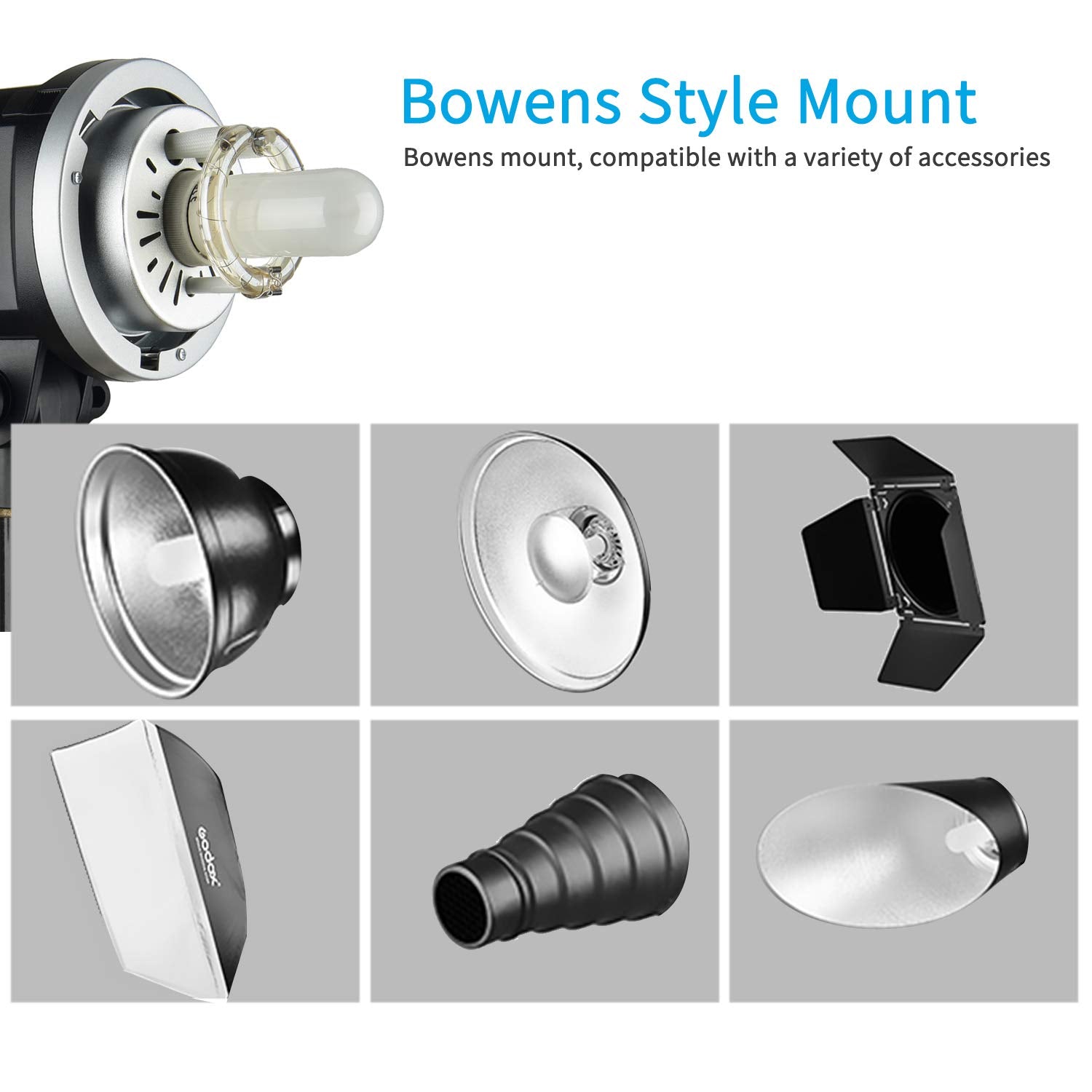 Godox Ms300 Compact 300W Studio Flash,Small And Portable 2.4G Wireless X System Gn58 5600K Monolight With Bowens Mount 150W Mode