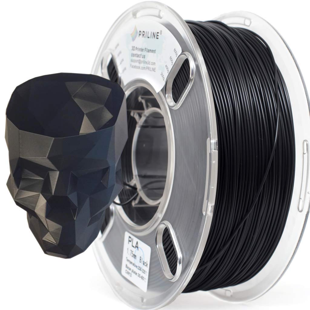Priline Pla 1.75 3D Printer Filament, Dimensional Accuracy +/ 0.03 Mm, 1Kg Spool,Black