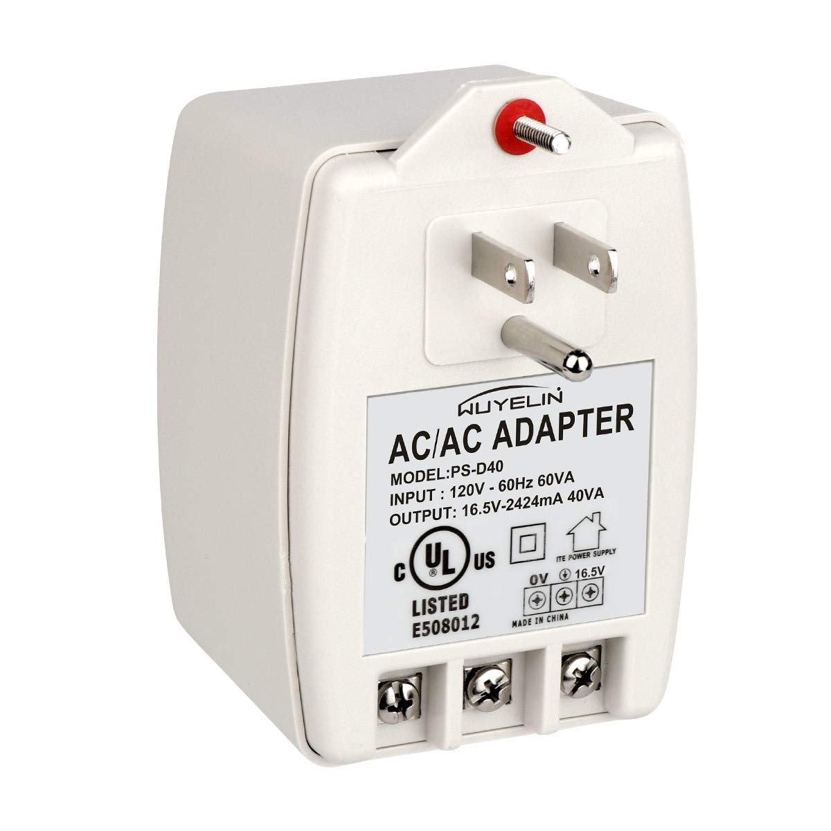 16.5V 40Va Burglar Alarm Systems And Doorbell Transformer,16.5V Plug In Transformer Compatible With All Versions Of Doorbell ,Mo