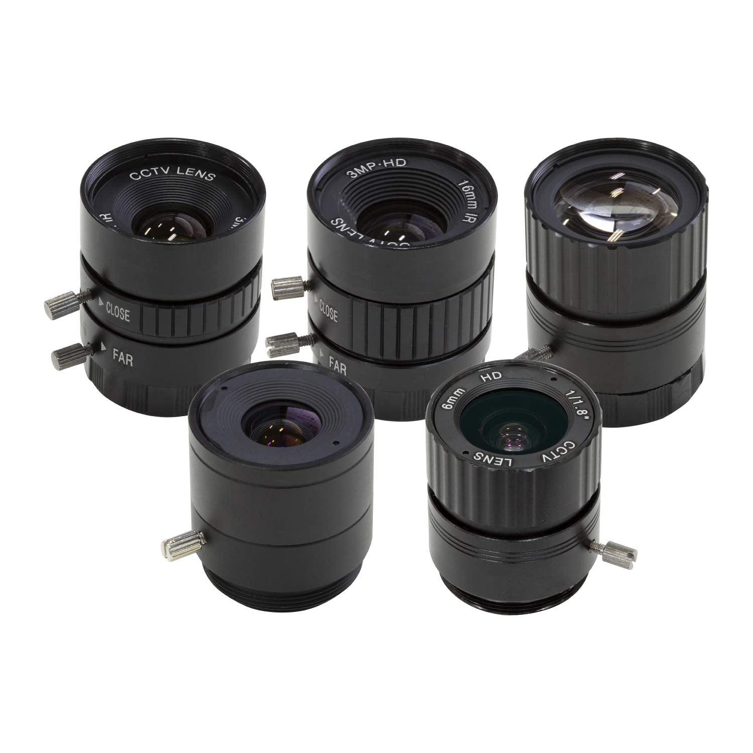 Arducam Cs Mount Lens Kit For Raspberry Pi Hq Camera (Type 1/2.3), 6Mm To 25Mm Focal Lengths, 65 To 14 Degrees, Telephoto, Wide 
