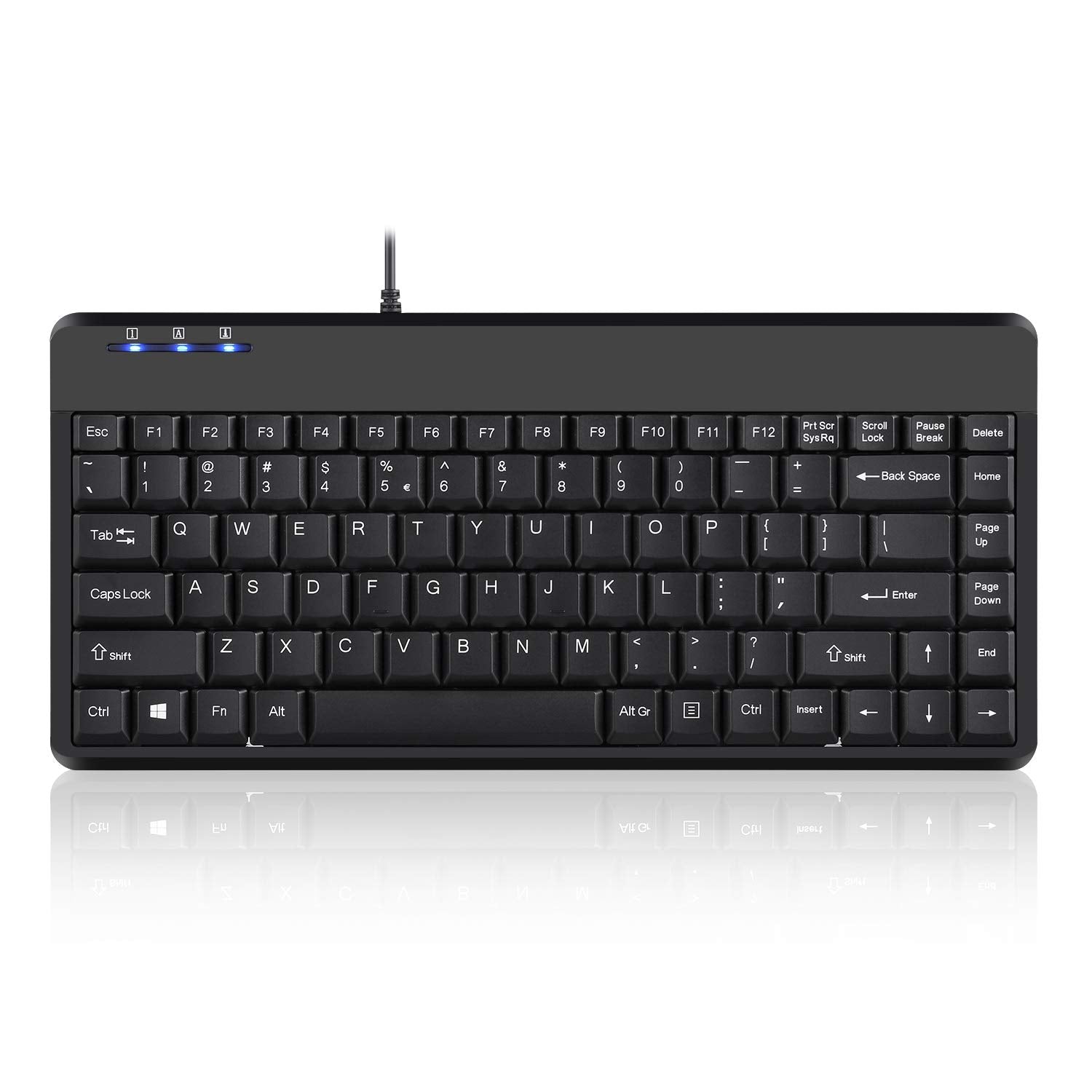 Perixx Periboard 409U Wired Usb Mini Keyboard, Black, Us English Layout