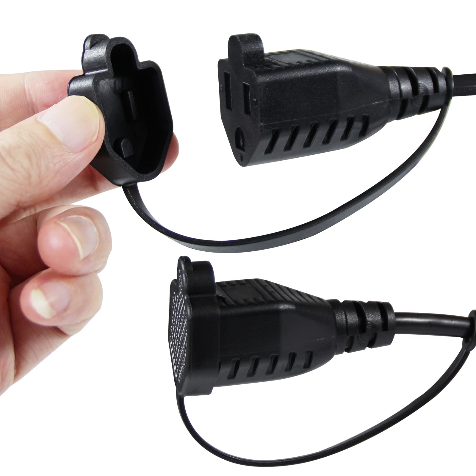 1.5Ft Power Extension Cord 4 Way Splitter  1 To 4 Splitter Outlet Power Cable Black Svt 16 Awg Indoor 3 Prong Extension Cord, 4