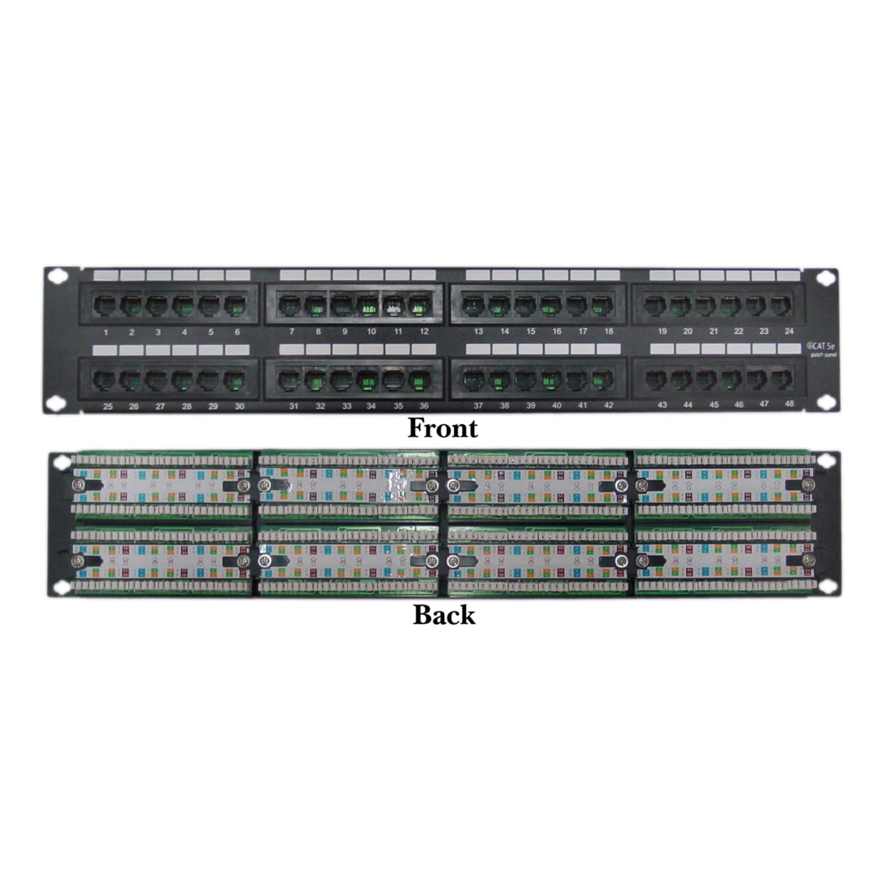 CAT 5 E Patch Panel, Horizontal, 110 Type, 48 Port, 19' Rackmount