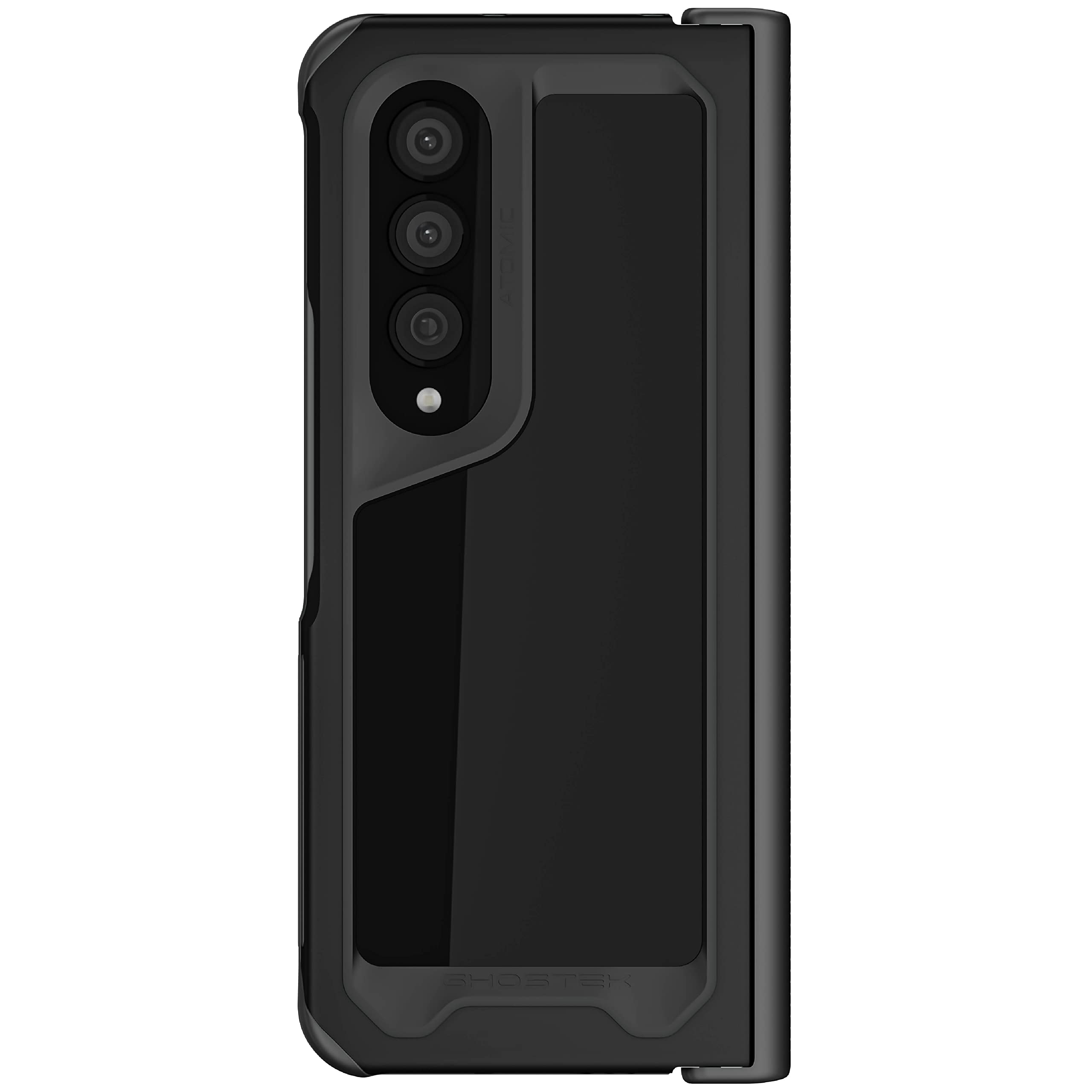 Ghostek ATOMIC Slim Case for Galaxy Z Fold 4 (7.6 Inch) - Clear Black Aluminum Metal Bumper & Shockproof Protection